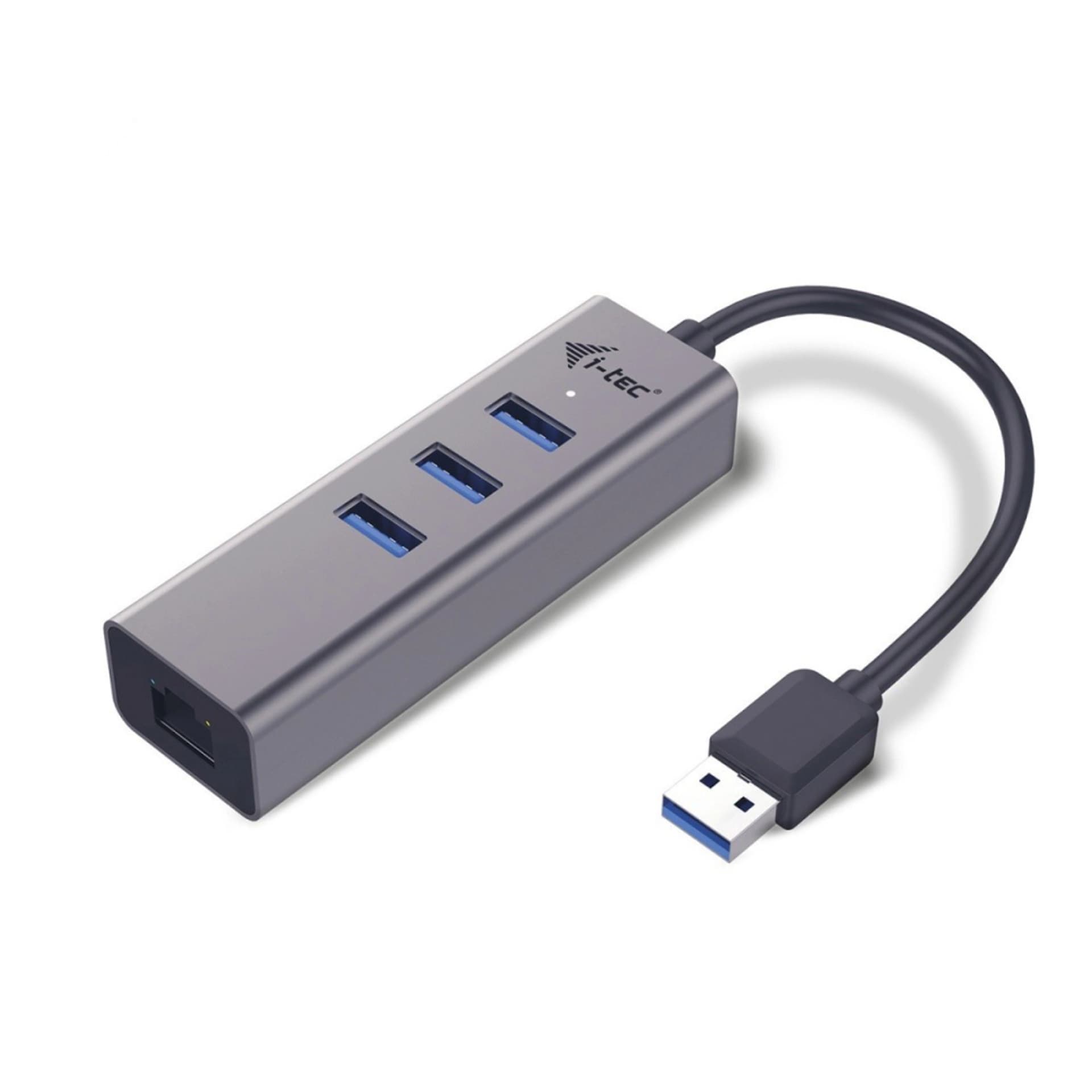 

USB 3.0 Metal 3-portowy HUB z adapterem Gigabit Ethernet