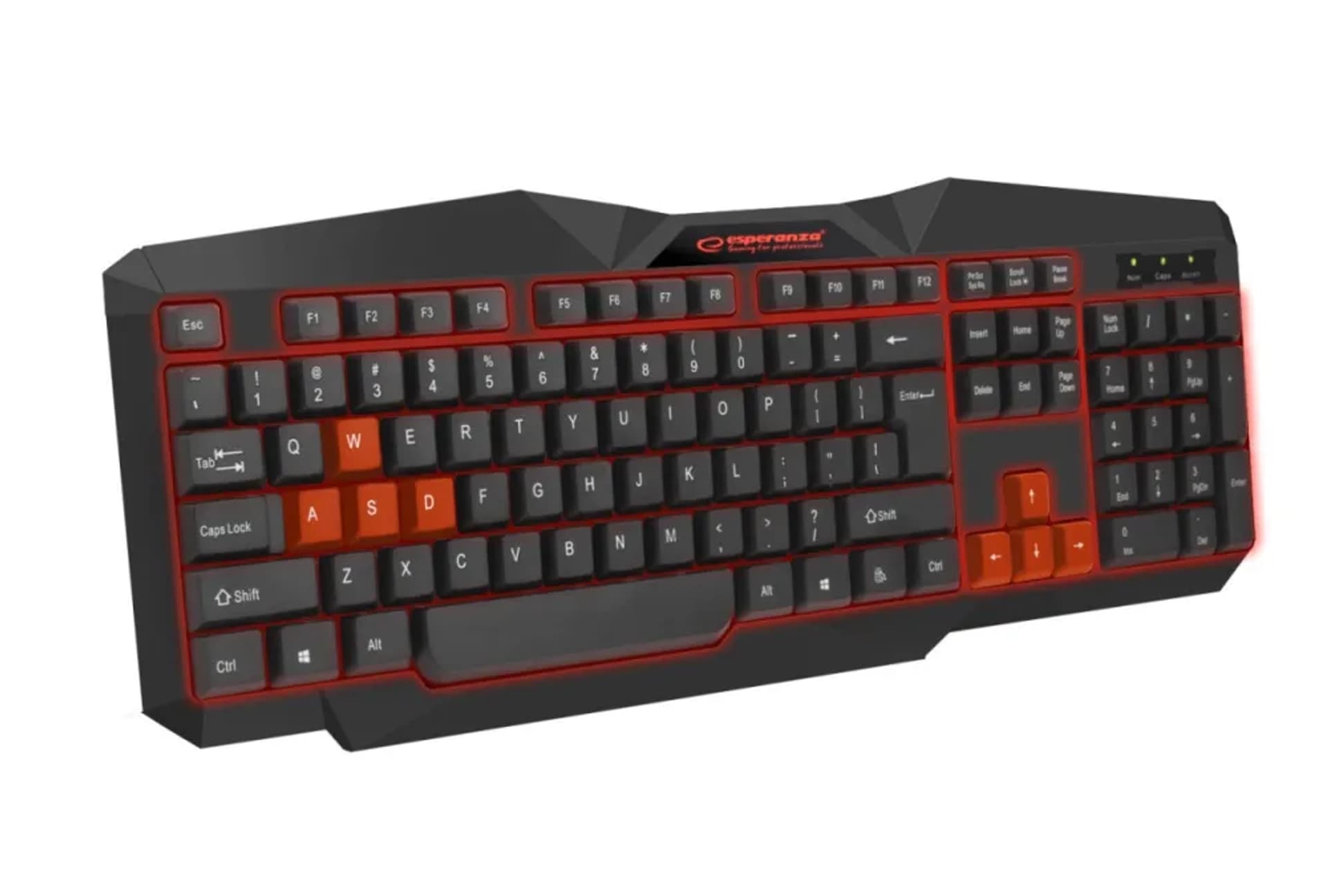 

EGK201R Esperanza klawiatura przewod. gaming led usb tirions czerwona