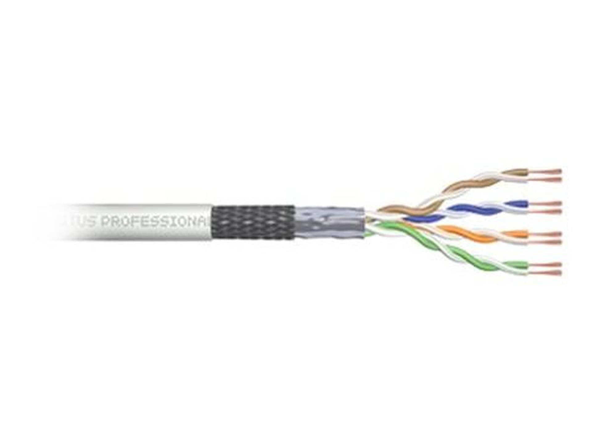 

Kabel teleinformatyczny patchcordowy kat.5e, SF/UTP, linka, AWG 26/7, PVC, 100m, szary, karton