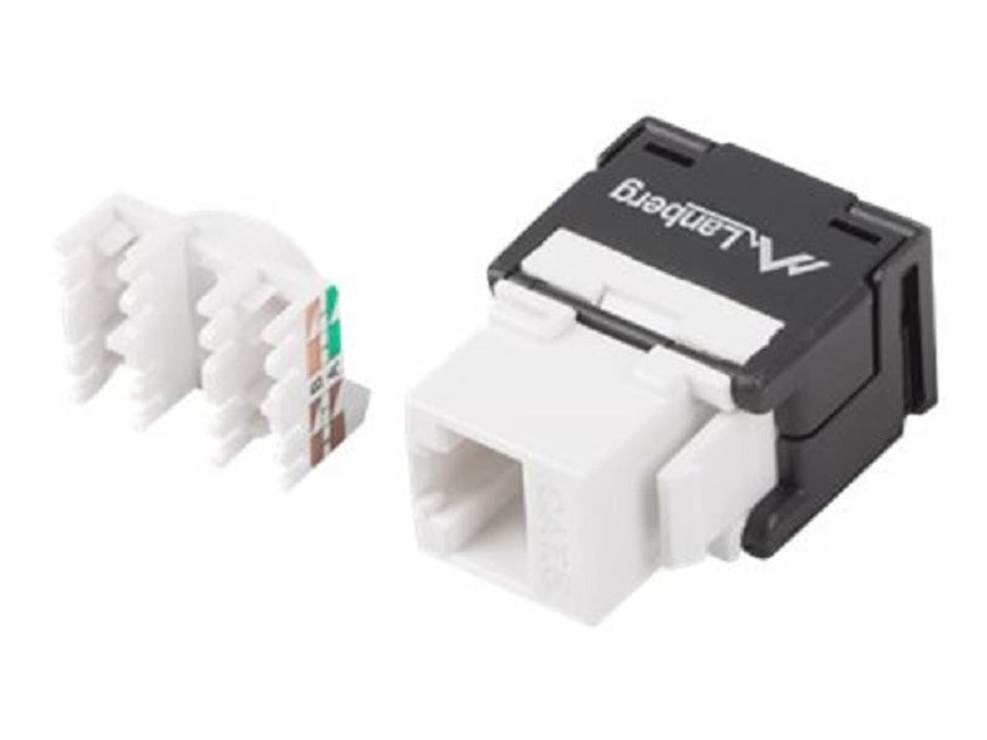 

Moduł keystone gniazdo beznarzędziowy RJ45 - LSA UTP kat.6a 180 stopni do puszki montażowej