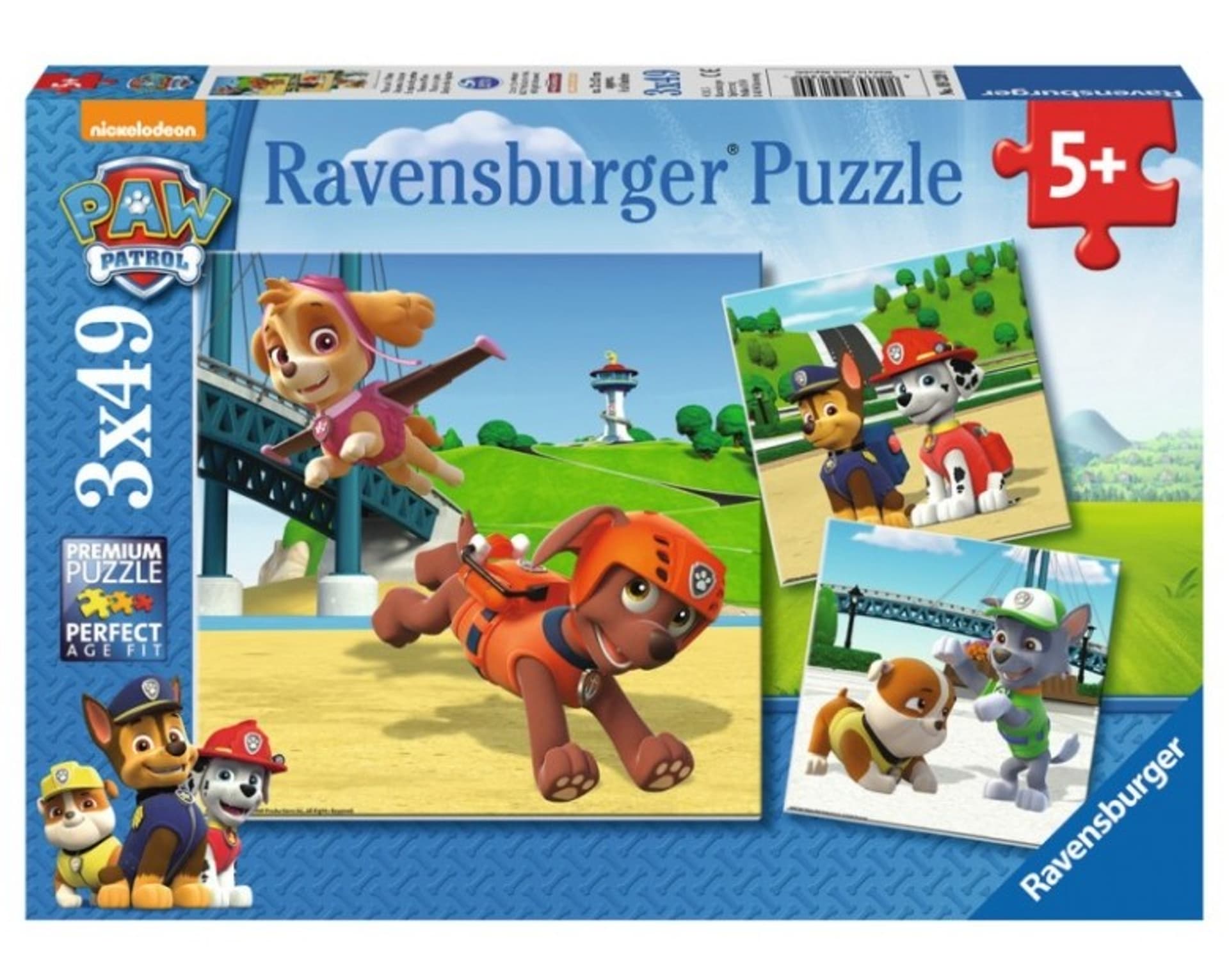 

Puzzle 3x49 elementów Drużyna Psi Patrol