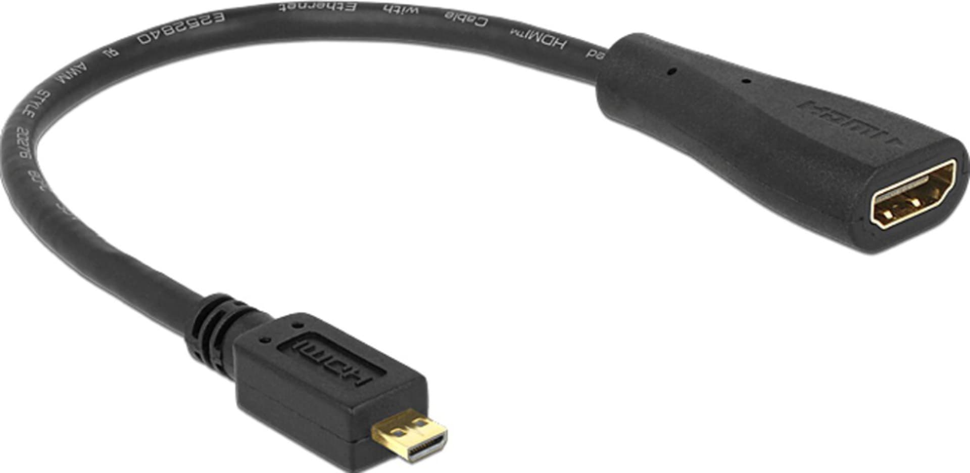 

Adapter DELOCK 65391 (Micro HDMI M - HDMI F; 0,23m; kolor czarny)