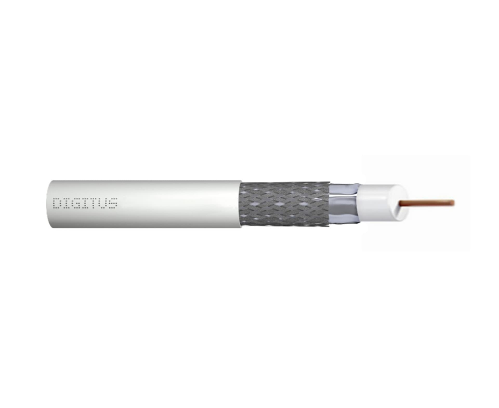 

Kabel koncentryczny RG-6, 75 Ohm, ekran (folia+oplot 77%), Eca, PVC, 100m, szpula Biały, Folia+oplot 77%)/eca/pvc/szpula biał