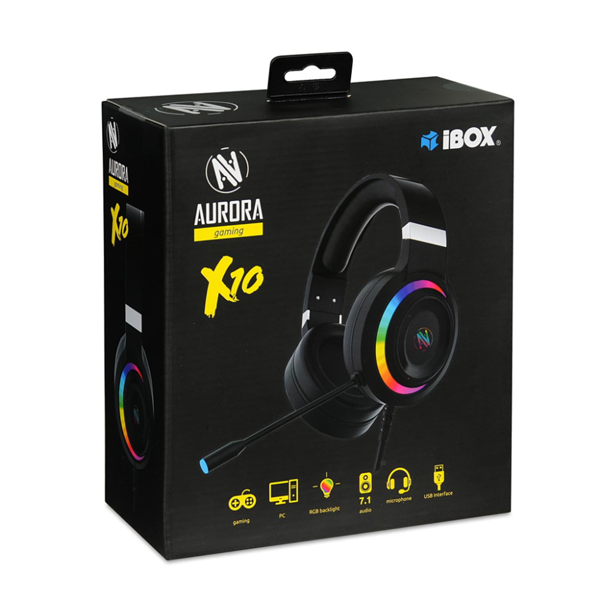 

SŁUCHAWKI Z MIKROFONEM I-BOX X10 GAMING, USB 7.1, RGB