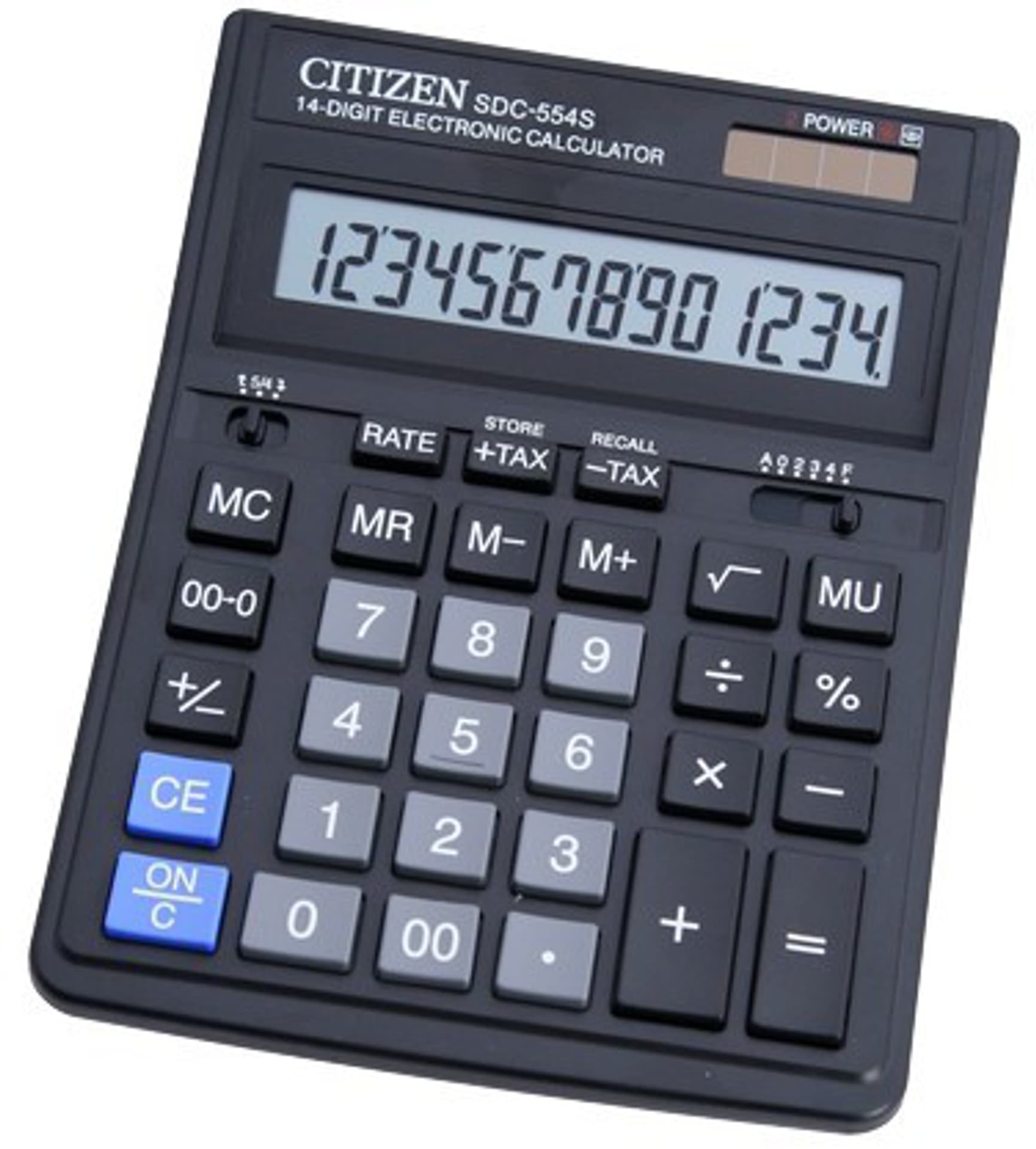 

KALKULATOR BIUROWY CITIZEN SDC-554S, 14-CYFROWY,199X153MM, CZARNY