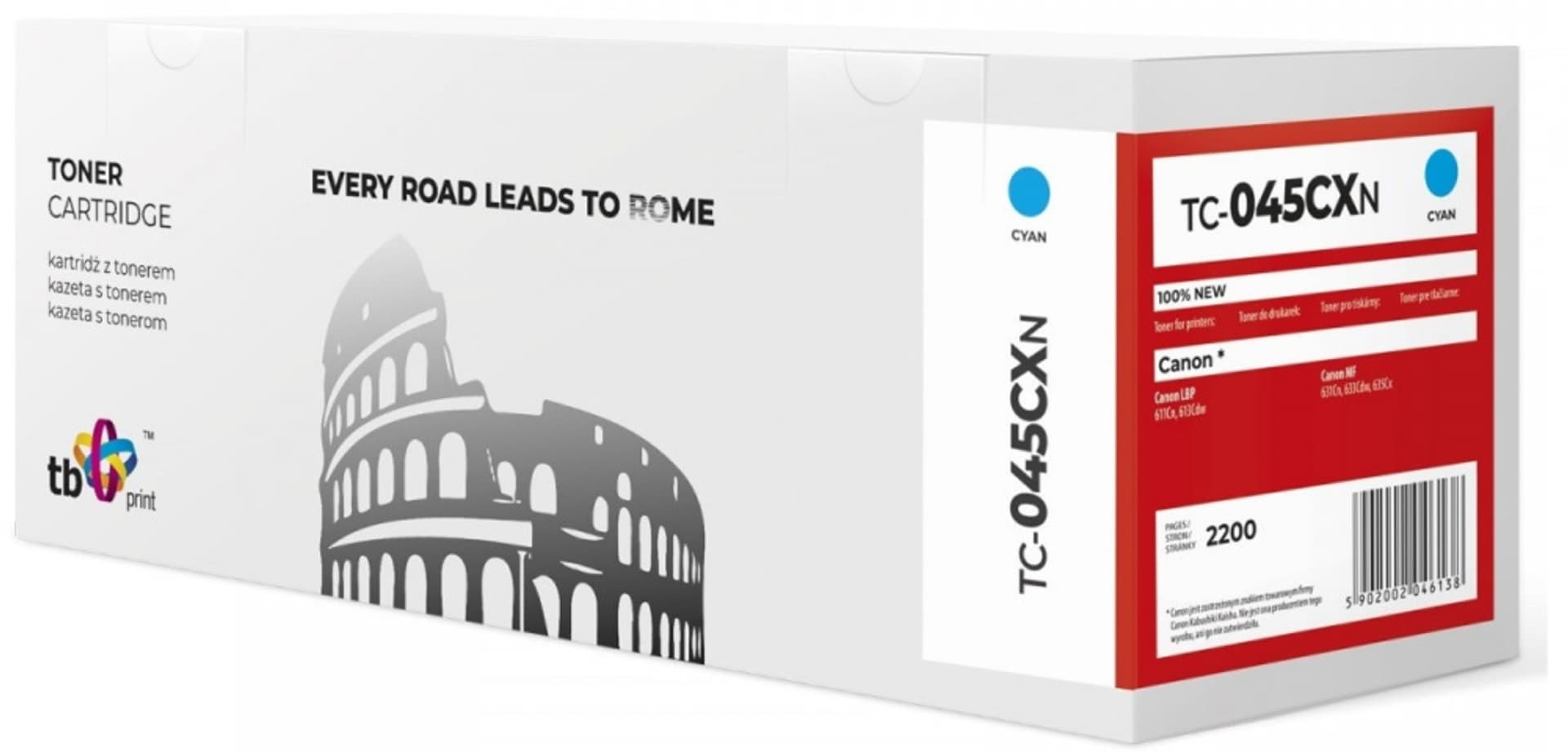 

Toner do Canon LBP 610C 045H TC-045CXN CY 100% nowy