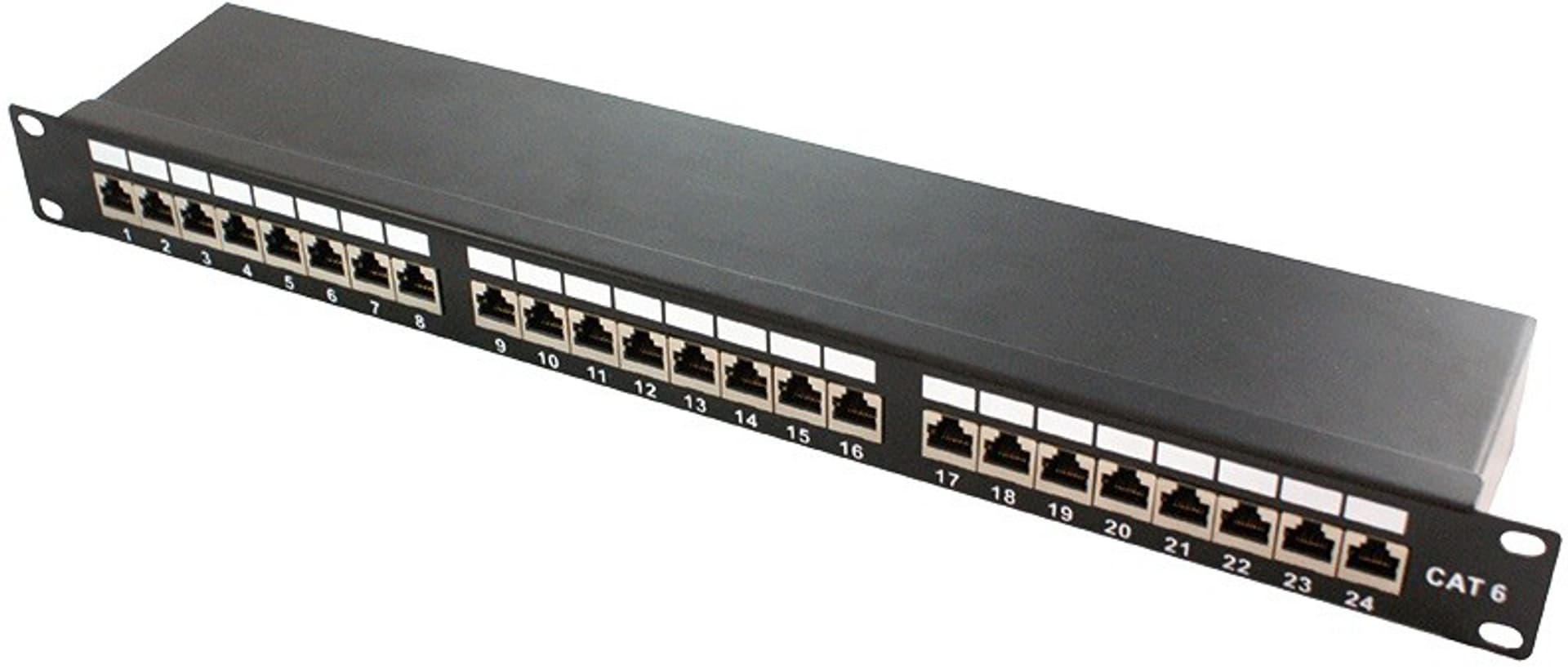 

Patchpanel CAT6A 19' 24 porty, STP, czarny