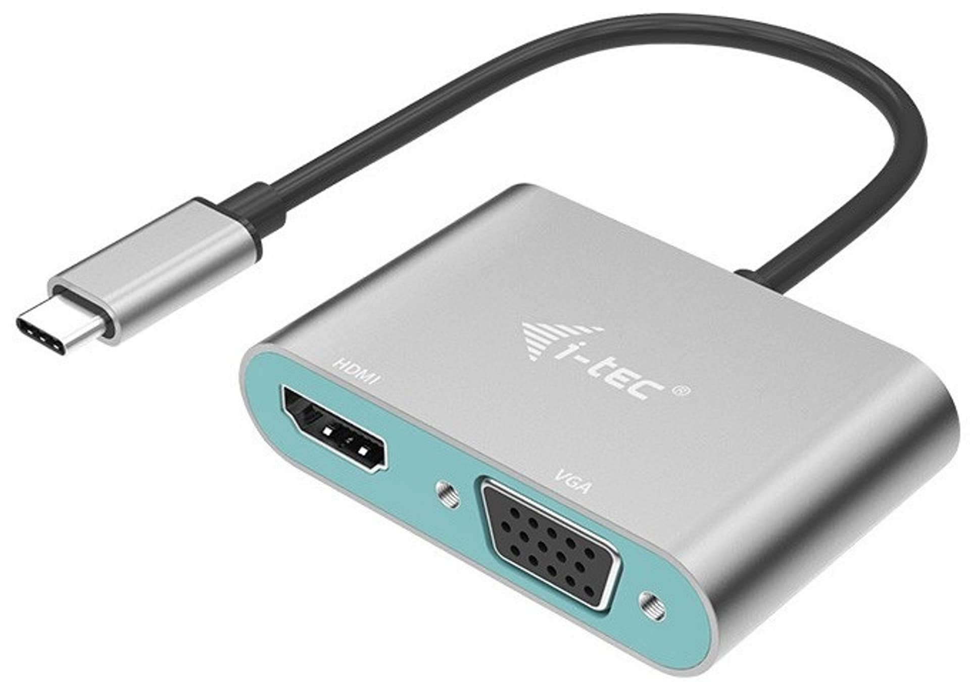 

Adapter USB-C Metal HDMI i VGA 1xHDMI 4K 30Hz 1xVGA 108060Hz kompatybilny z Thunderbolt 3