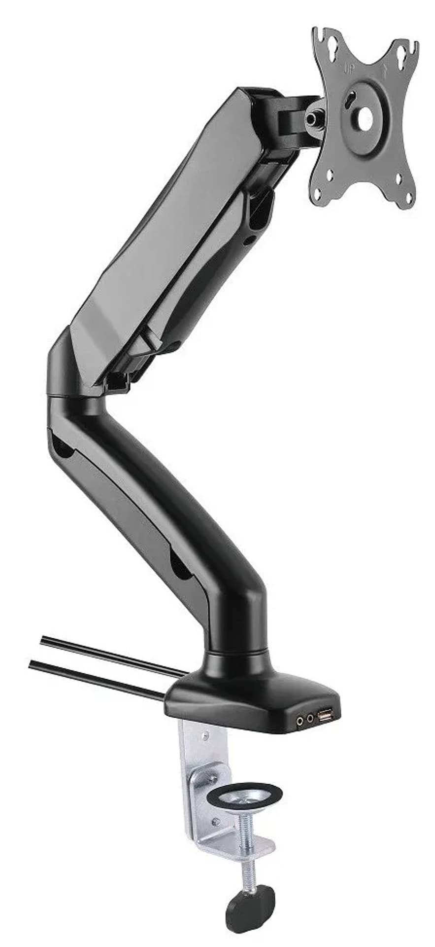 

Ramię biurkowe LED/LCD 13-27 cali 6kg ze sprężyną gazową, audio/USB