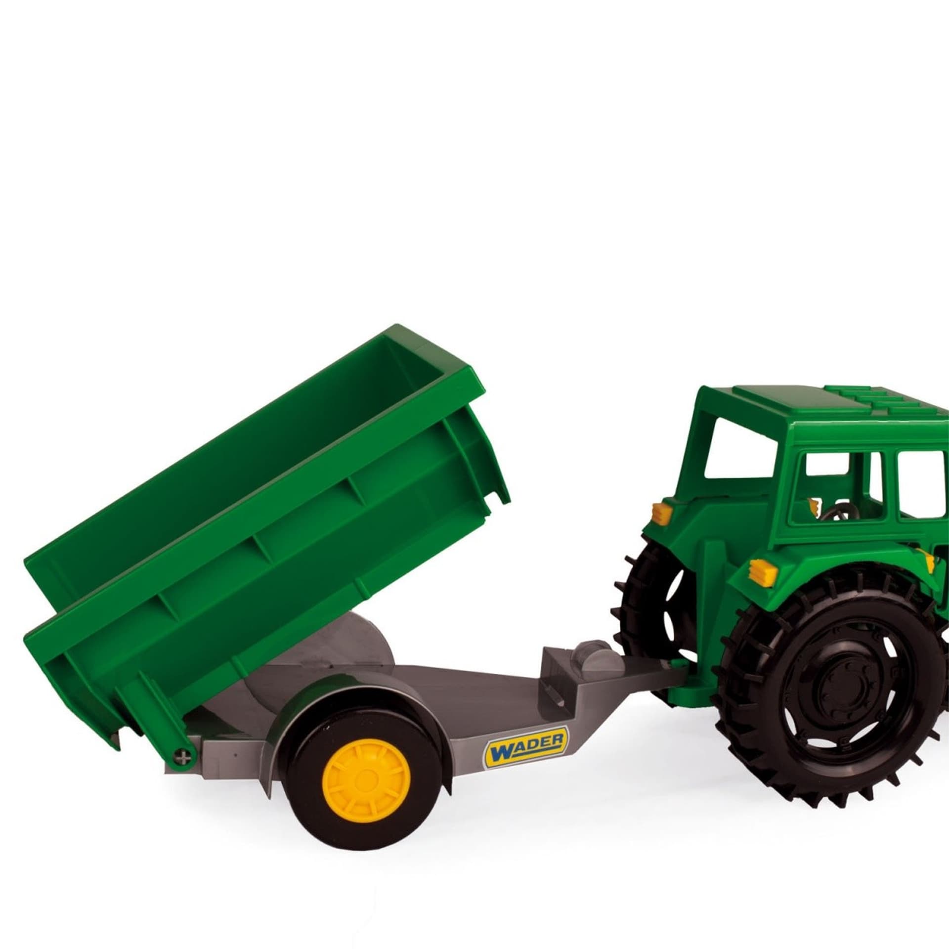 

Farmer traktor z przyczepą w kartonie