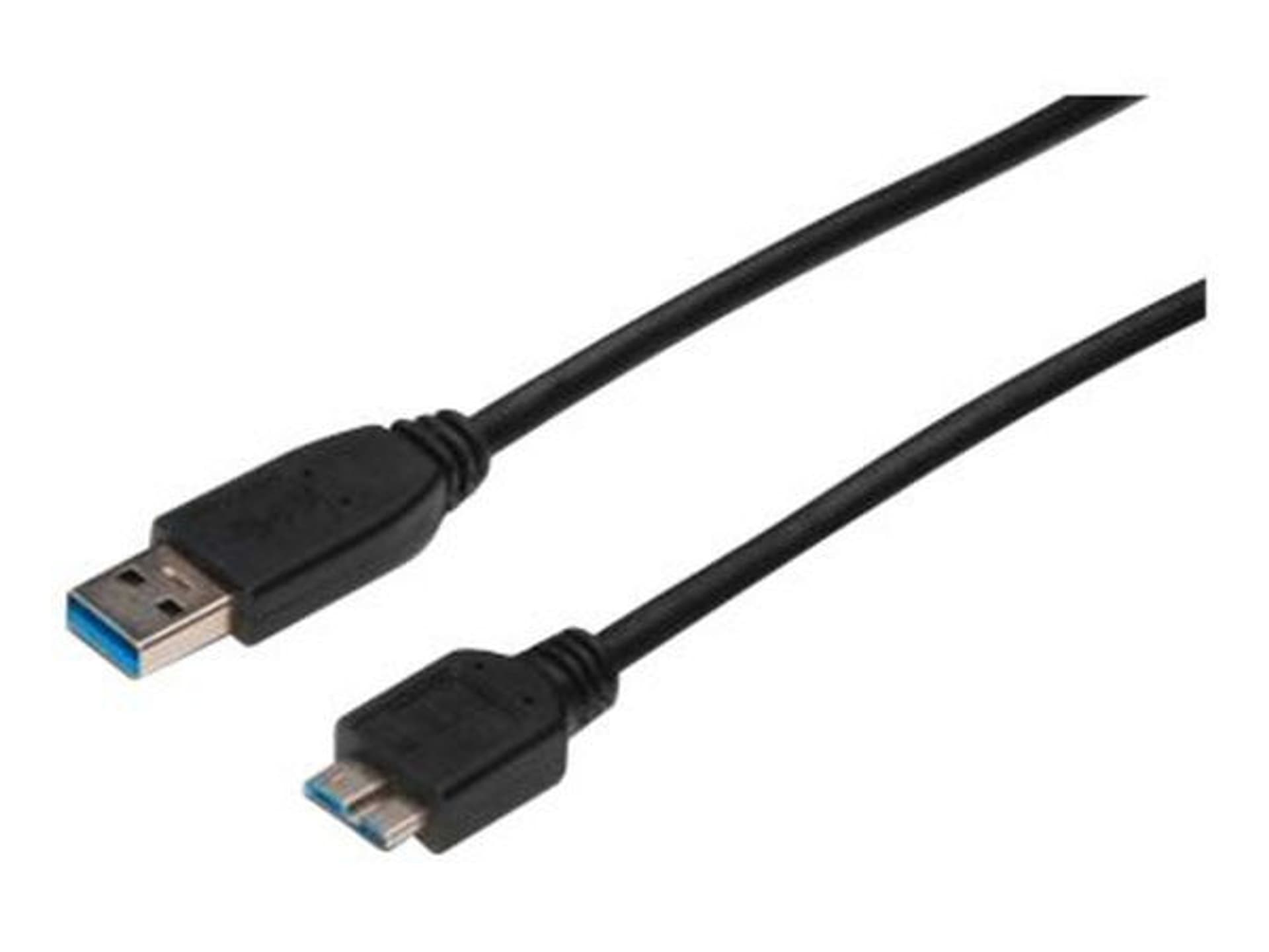 

Kabel połączeniowy USB 3.0 Typ USB A/microUSB B, M/M czarny 0,5m AK-300117-005-S