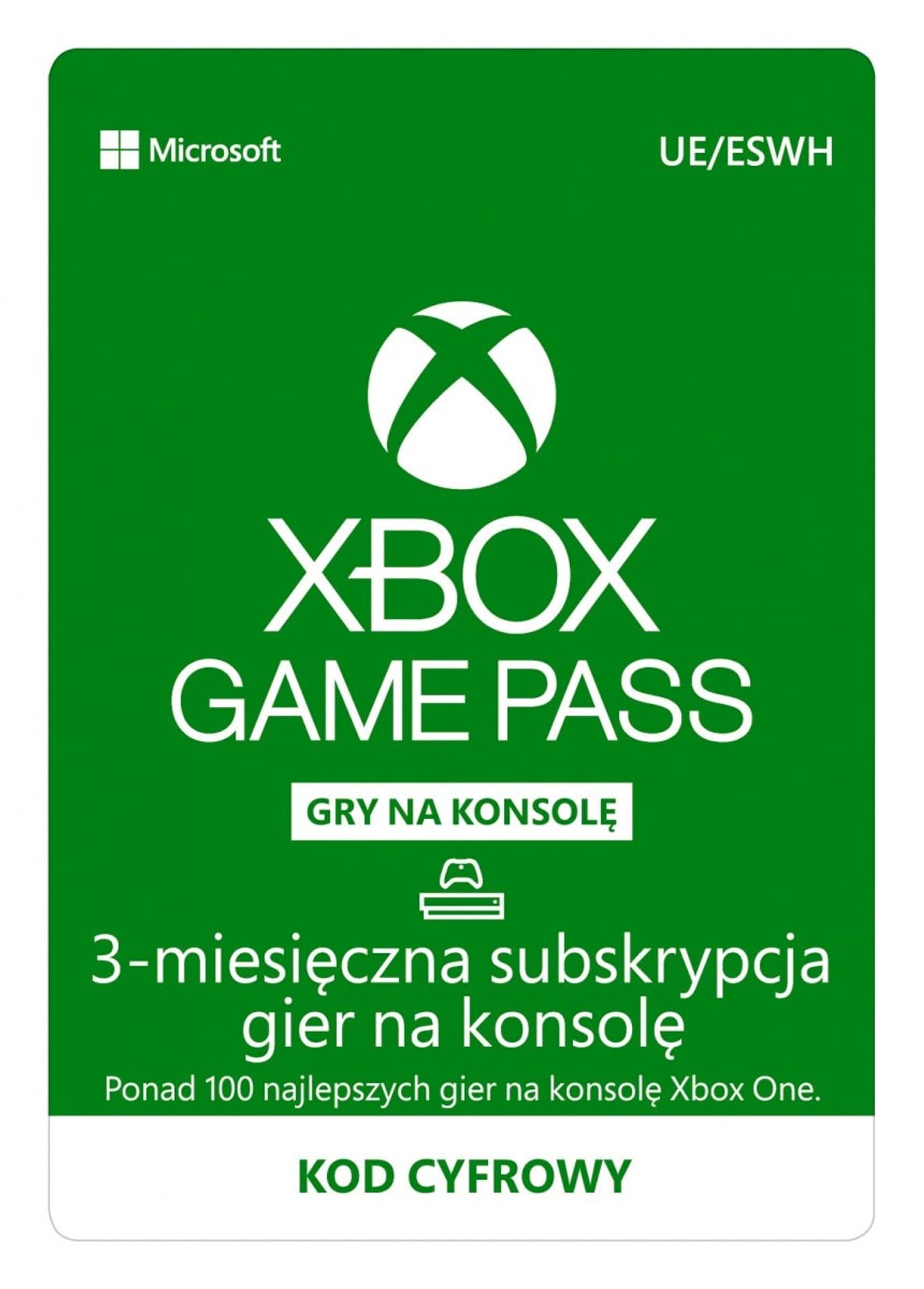 

Subskrypcja ESD Game Pass Console Retail 3M R16 JPU-00086