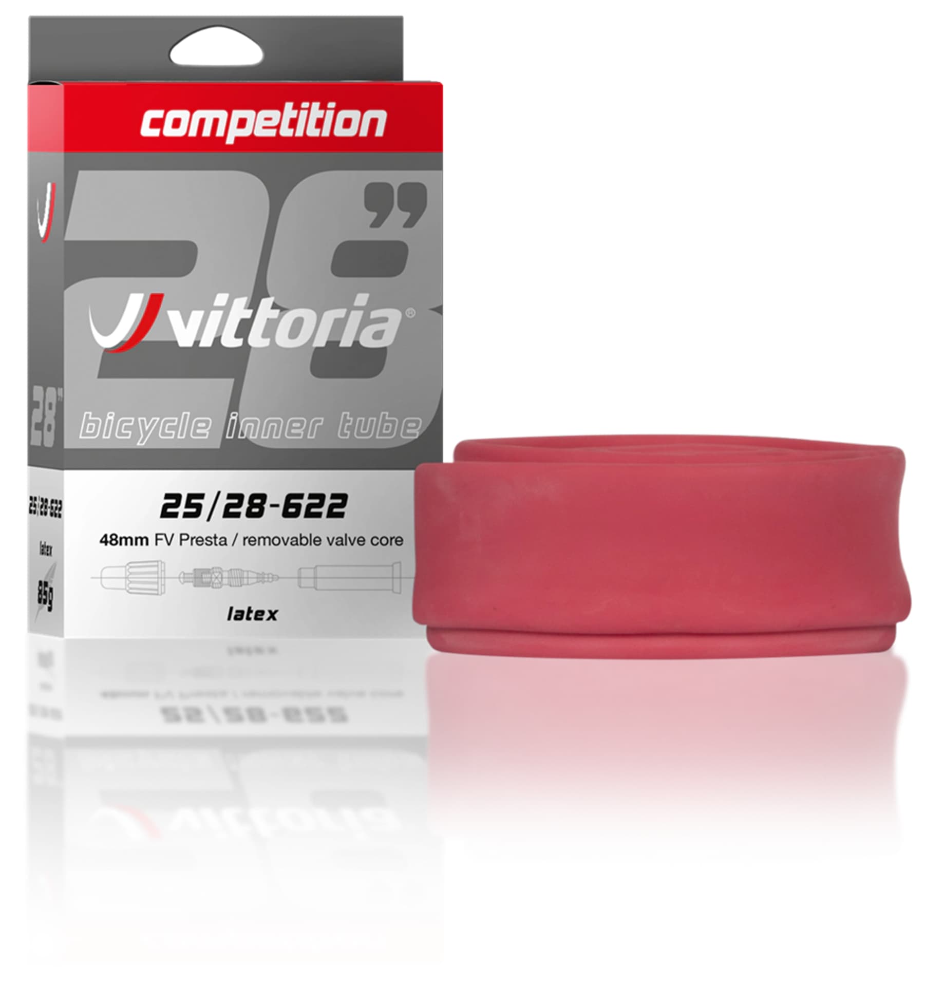 

Dętka szosowa Vittoria Latex 700x25/28c, Presta 48mm RVC
