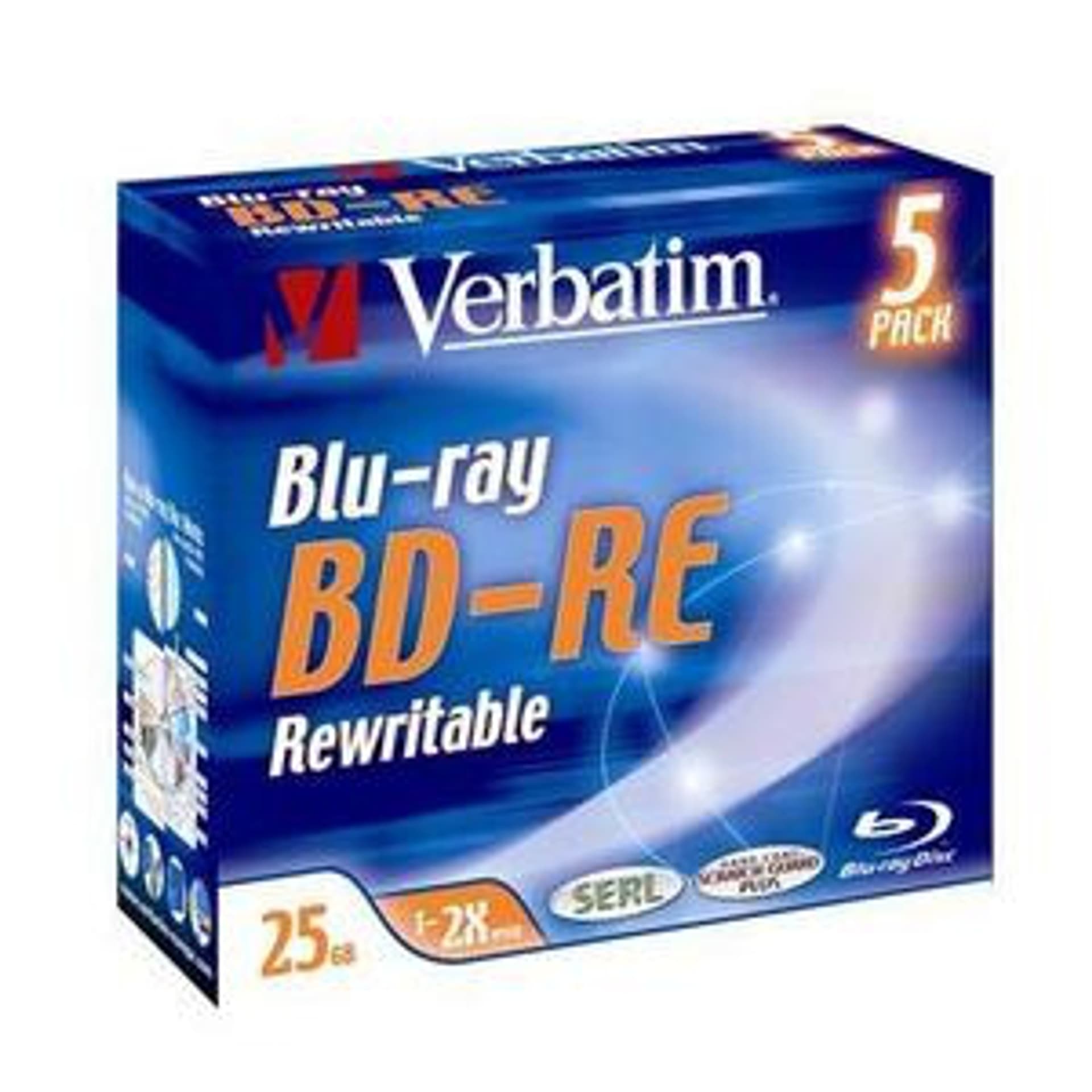 

BD-RE VERBATIM 25 GB 2x Jewel Case 5 szt.