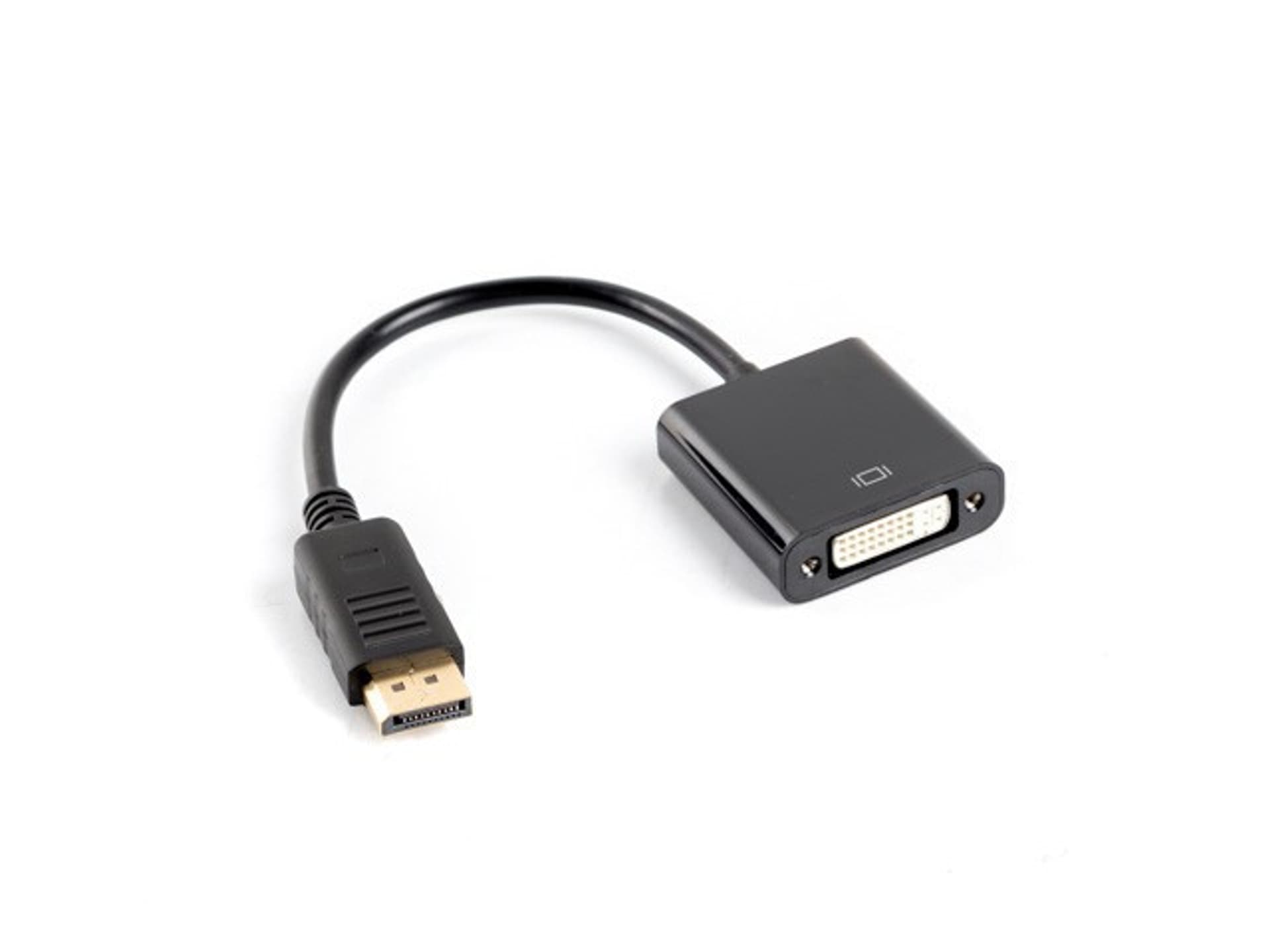 

Adapter Lanberg AD-0007-BK (DisplayPort M - DVI-D F; 0,10m; kolor czarny)