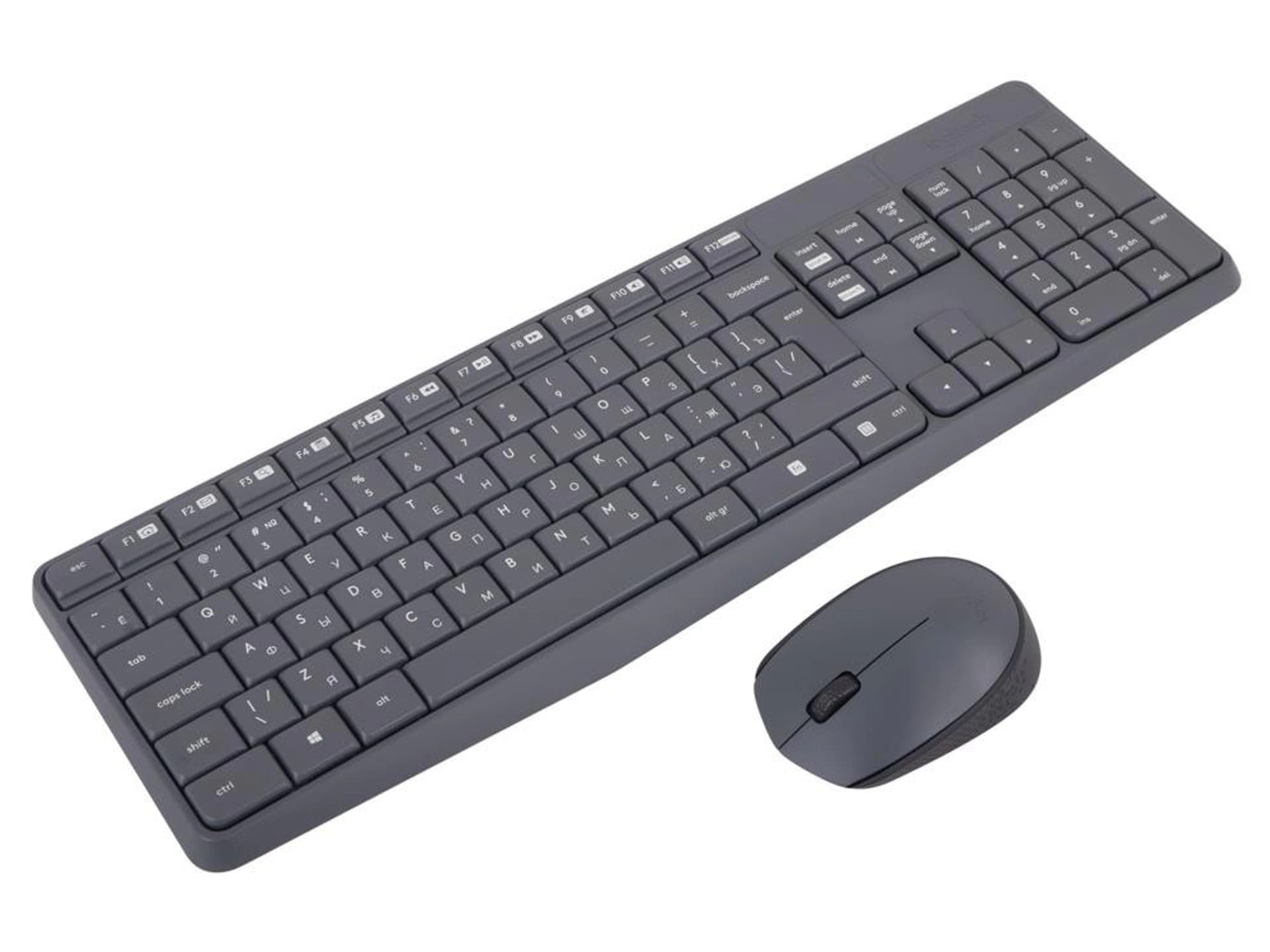 

Logitech MK235 Wireless Keyboard and mouse pack, Wireless, Mouse included, Batteries included, Black, English, Russian, 475 g