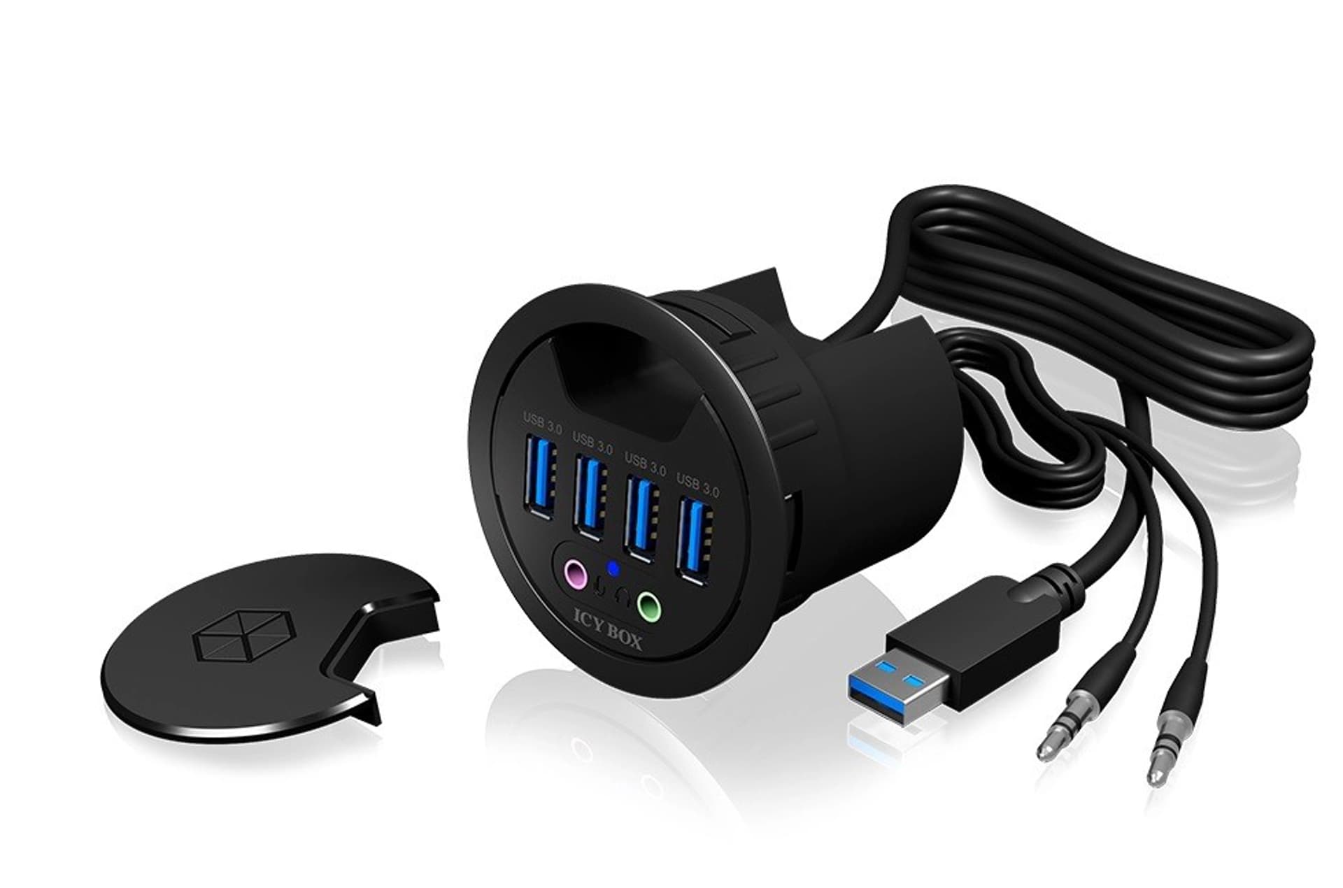 

ICYBOX IB-HUB1403A IcyBox Hub do Biurka 4x USB 3.0, audio input/output