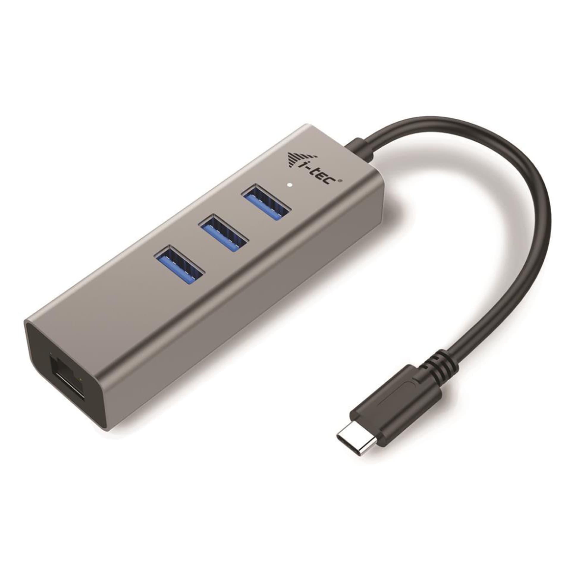 

USB-C Metal 3-portowy HUB z adapterem Gigabit Ethernet