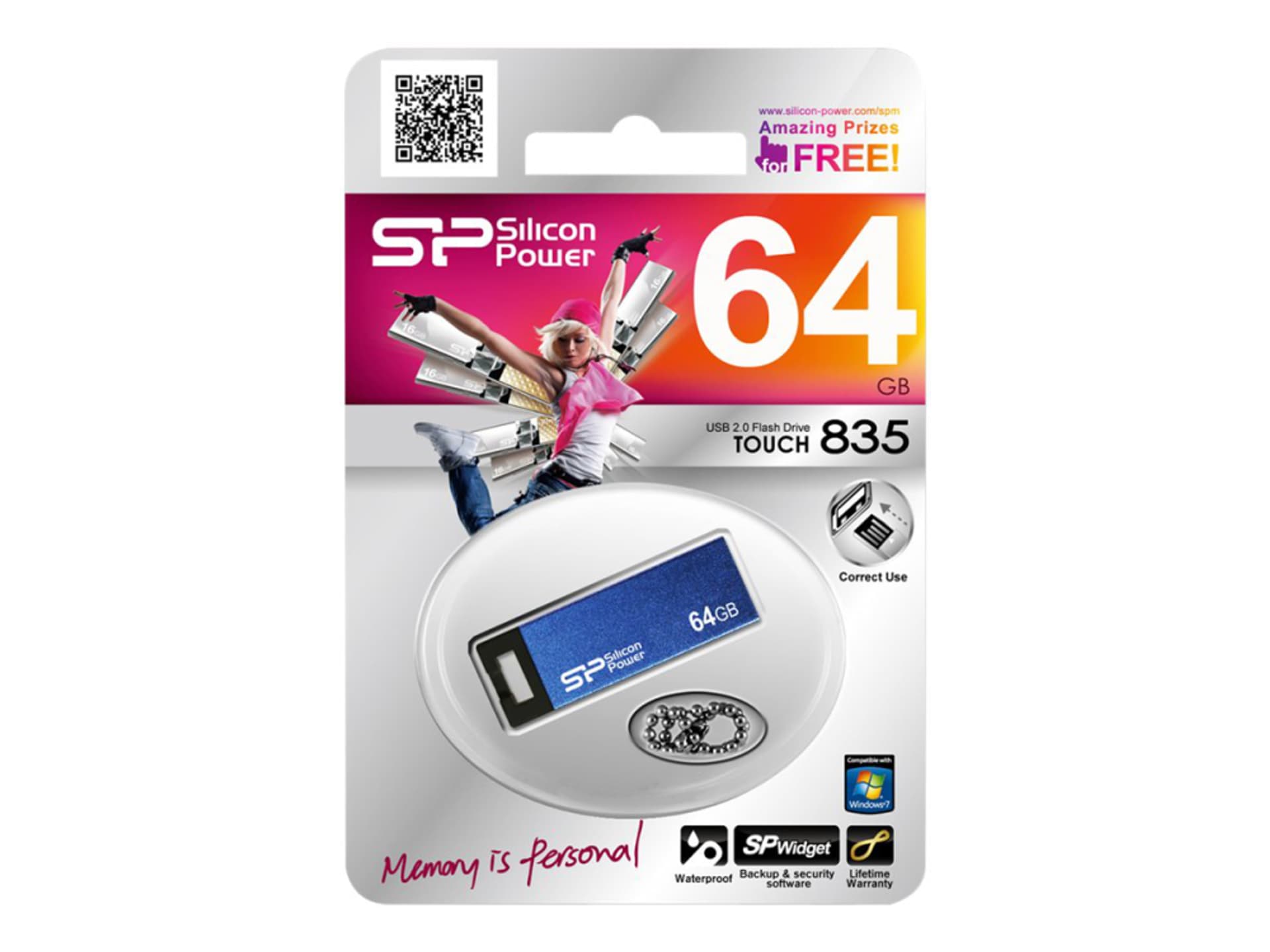 

Pendrive (Pamięć USB) SILICON POWER 64 GB USB 2.0 Niebiesko-czarny, Pamięć usb) silicon power 64 gb usb 2.0 niebiesko-czarn