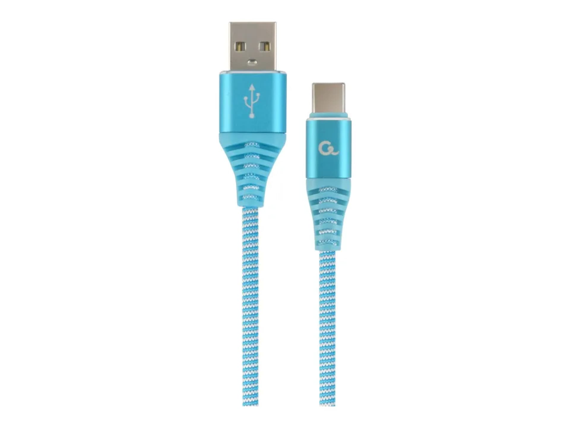 

Kabel USB 2.0 - typ C(AM/CM) oplot tekstylny 2m turkusowo-biały Gembird, Am/cm) oplot tekstylny 2m turkusowo-biały gembir
