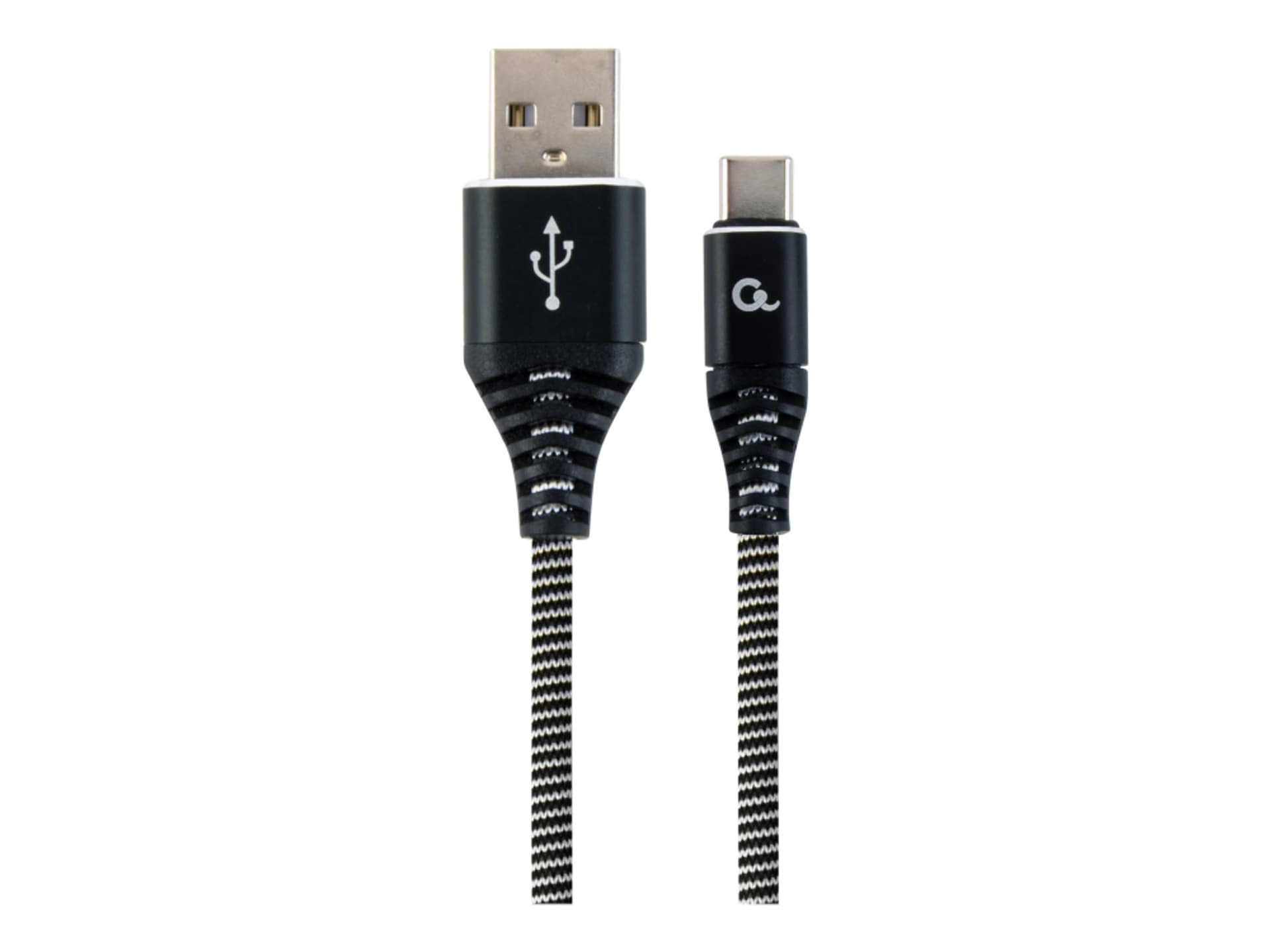 

Kabel USB 2.0 - typ C (AM/CM) oplot tekstylny 1m czarno-biały Gembird, Am/cm) oplot tekstylny 1m czarno-biały gembir