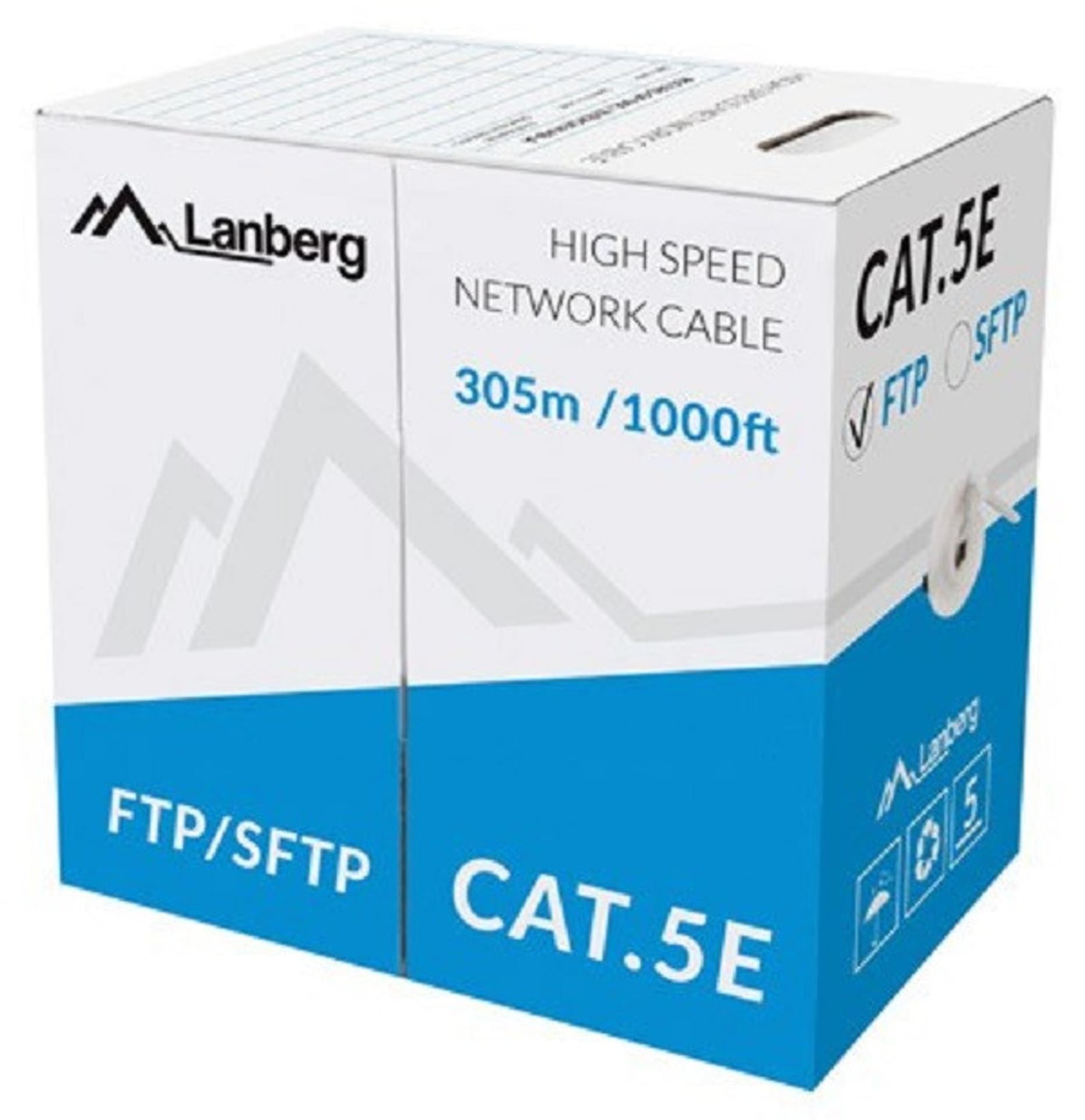 

Kabel FTP Kat.5E CU 305 m drut szary