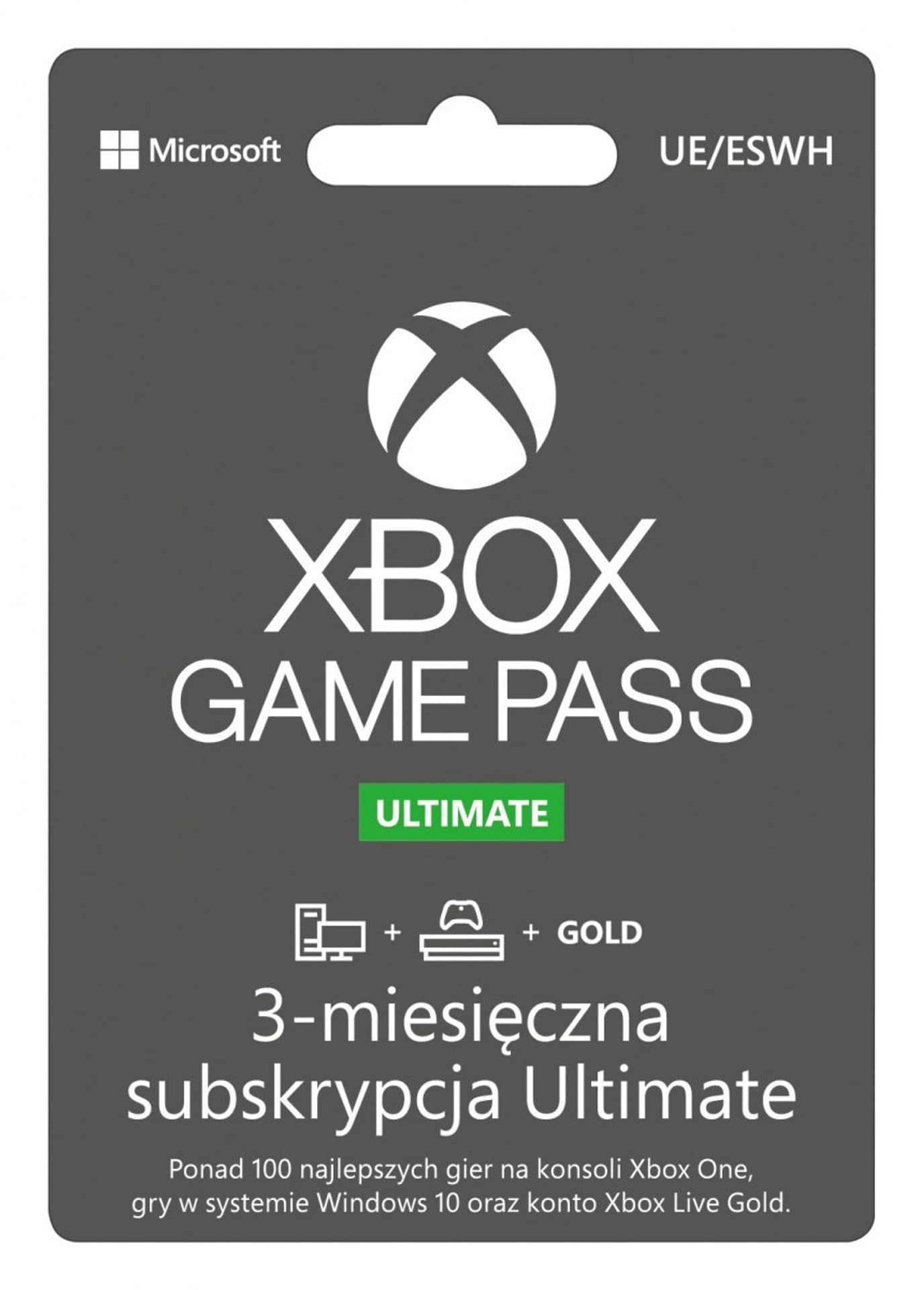 

Subskrypcja ESD Game Pass Ultimate Retail 3M QHX-00006