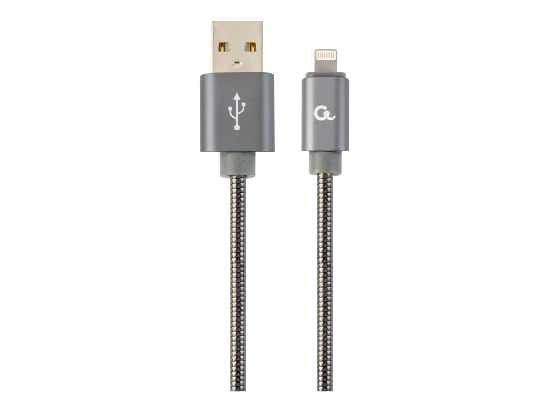 

Kabel USB 2.0 (AM/8-pin lightning M) oplot metalizowany 1m szary Gembird, Am/8-pin lightning m) oplot metalizowany 1m szary gembir