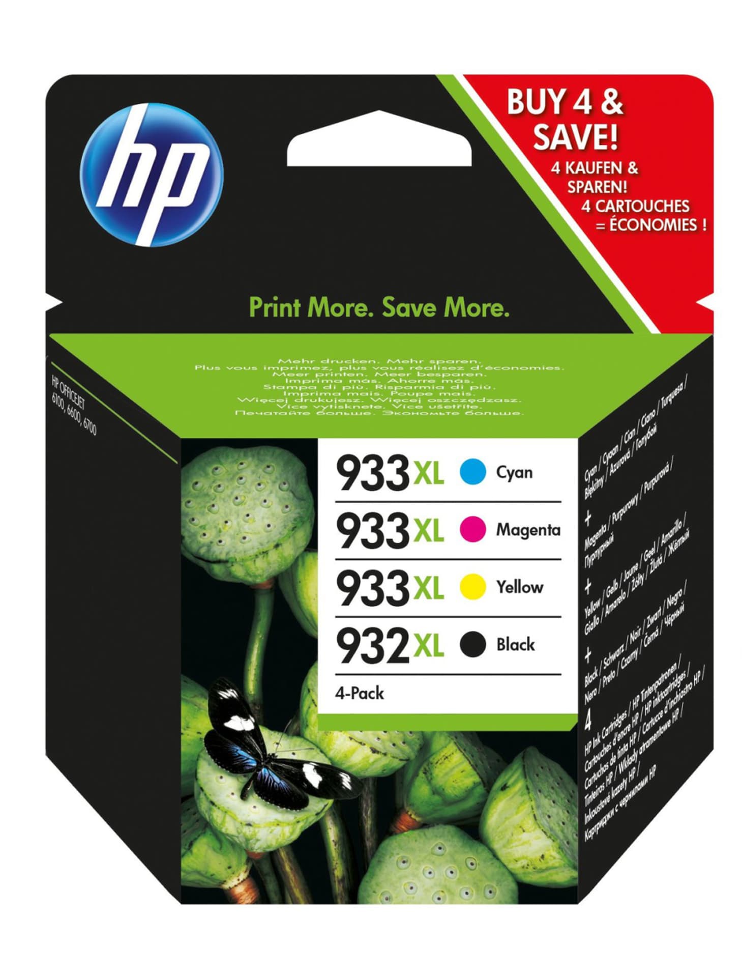 

HP oryginalny ink / tusz 6ZC71AE, HP 932/933, CMYK, multipack, HP Officejet 6600, 6700, 7110, 7510, 7610, 7612