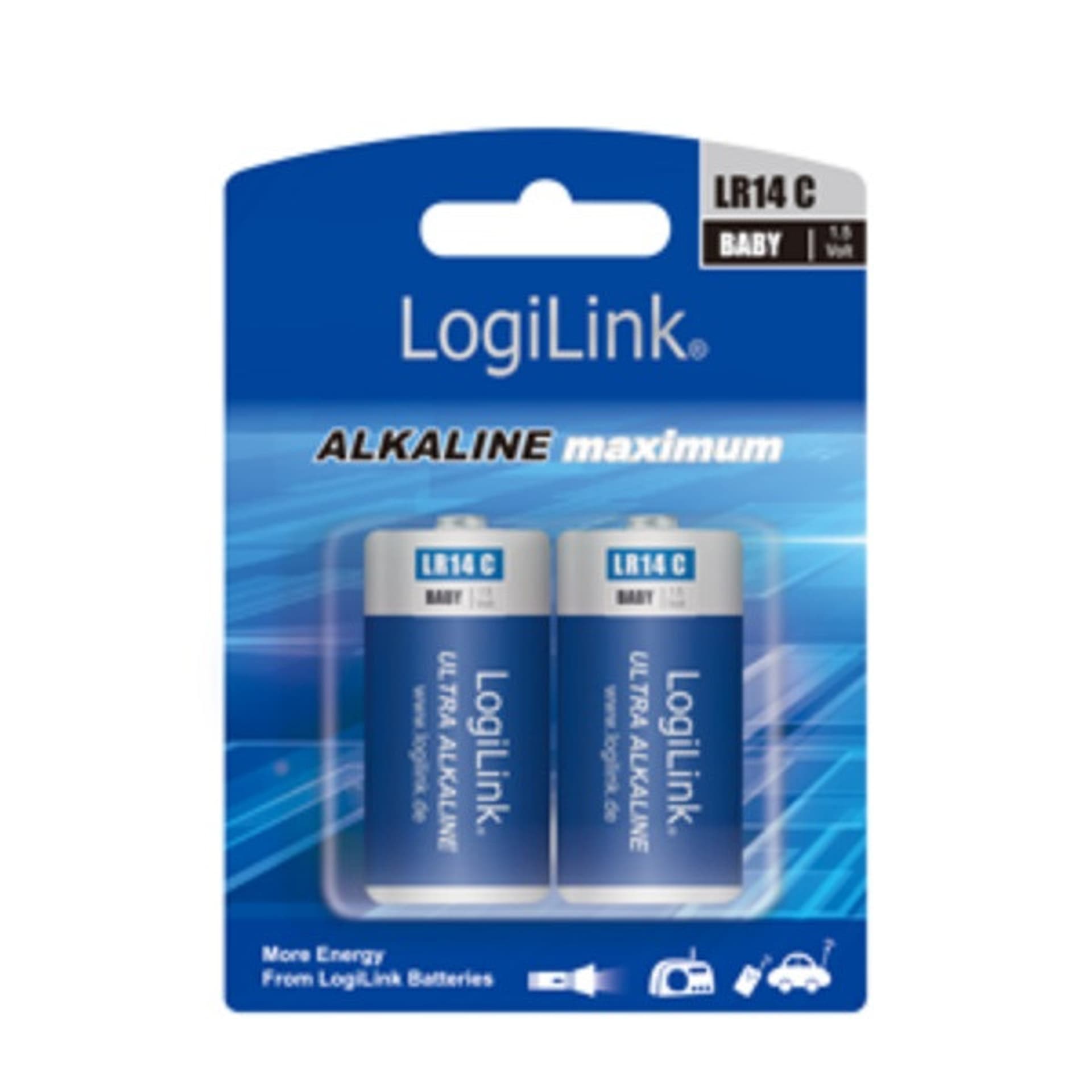 

Baterie LOGILINK Alkaliczna LR14 (C) 4800mAh 2 szt. LR14B2, C) 4800mah 2 szt. lr14b