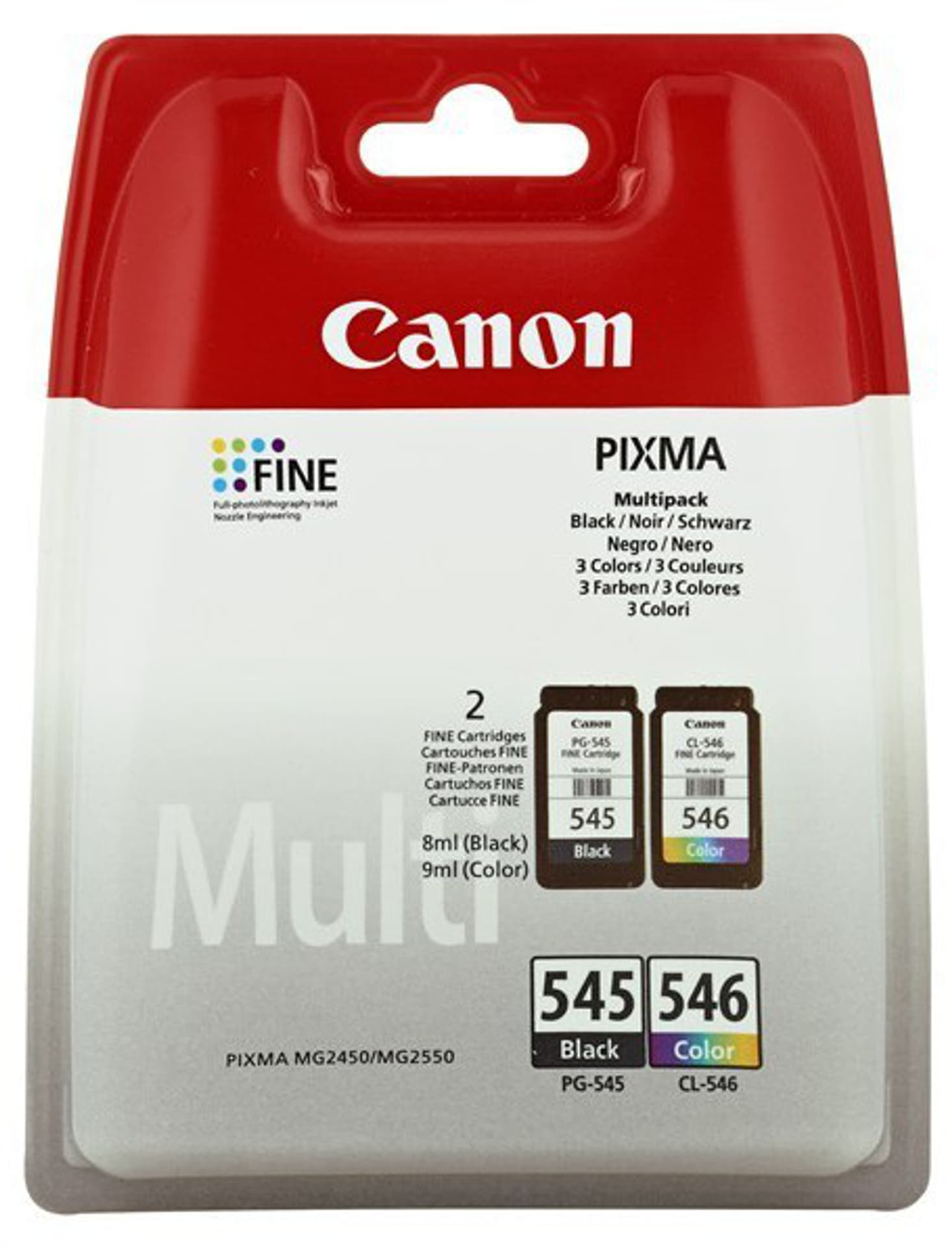 

Tusz Canon zestaw PG-545/CL-546=PG545/CL546=8287B005, zawiera czarny i kolor, PG-545+CL-546