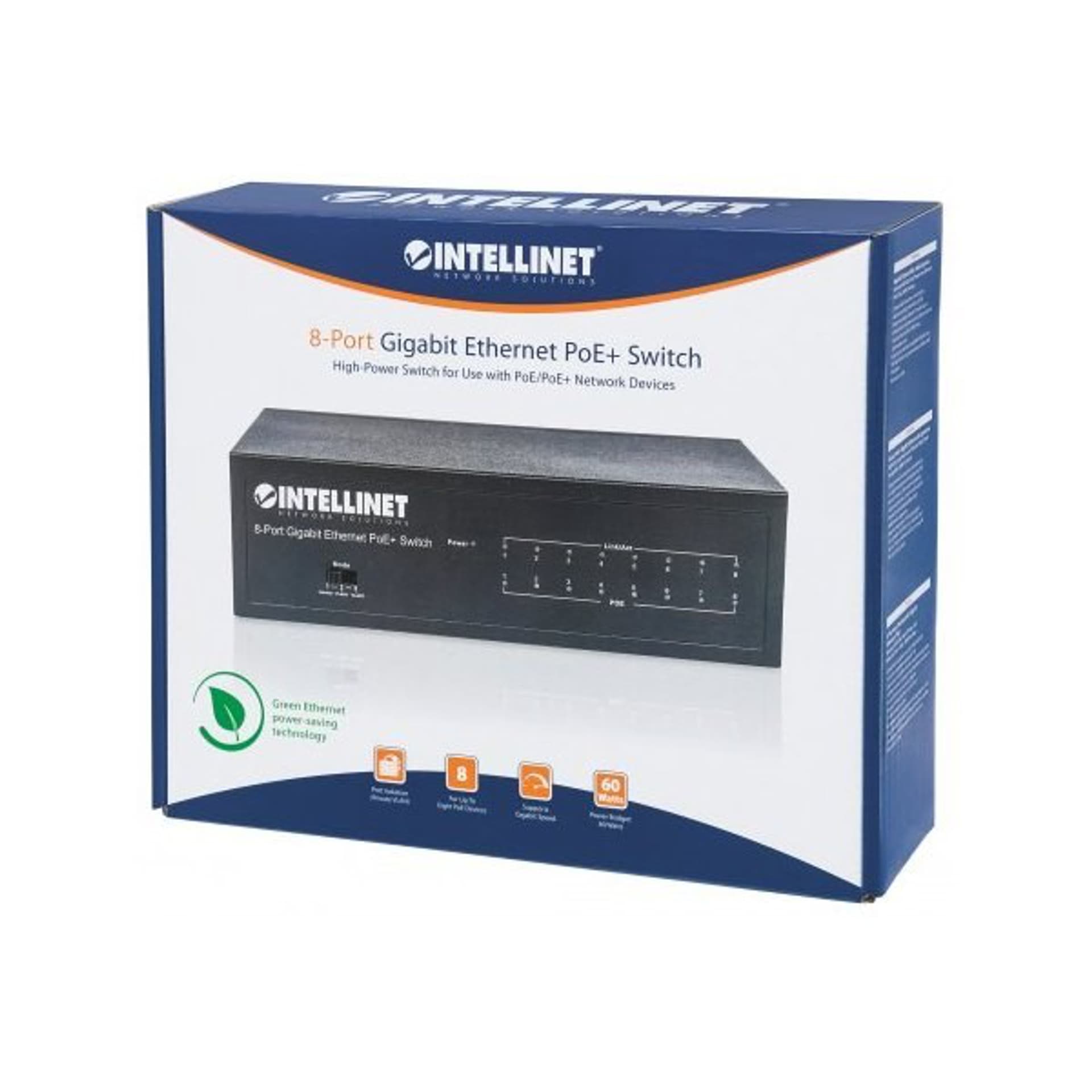 

Gigabit Switch 8x 1000Mbps RJ45 PoE/PoE+ 60W VLAN