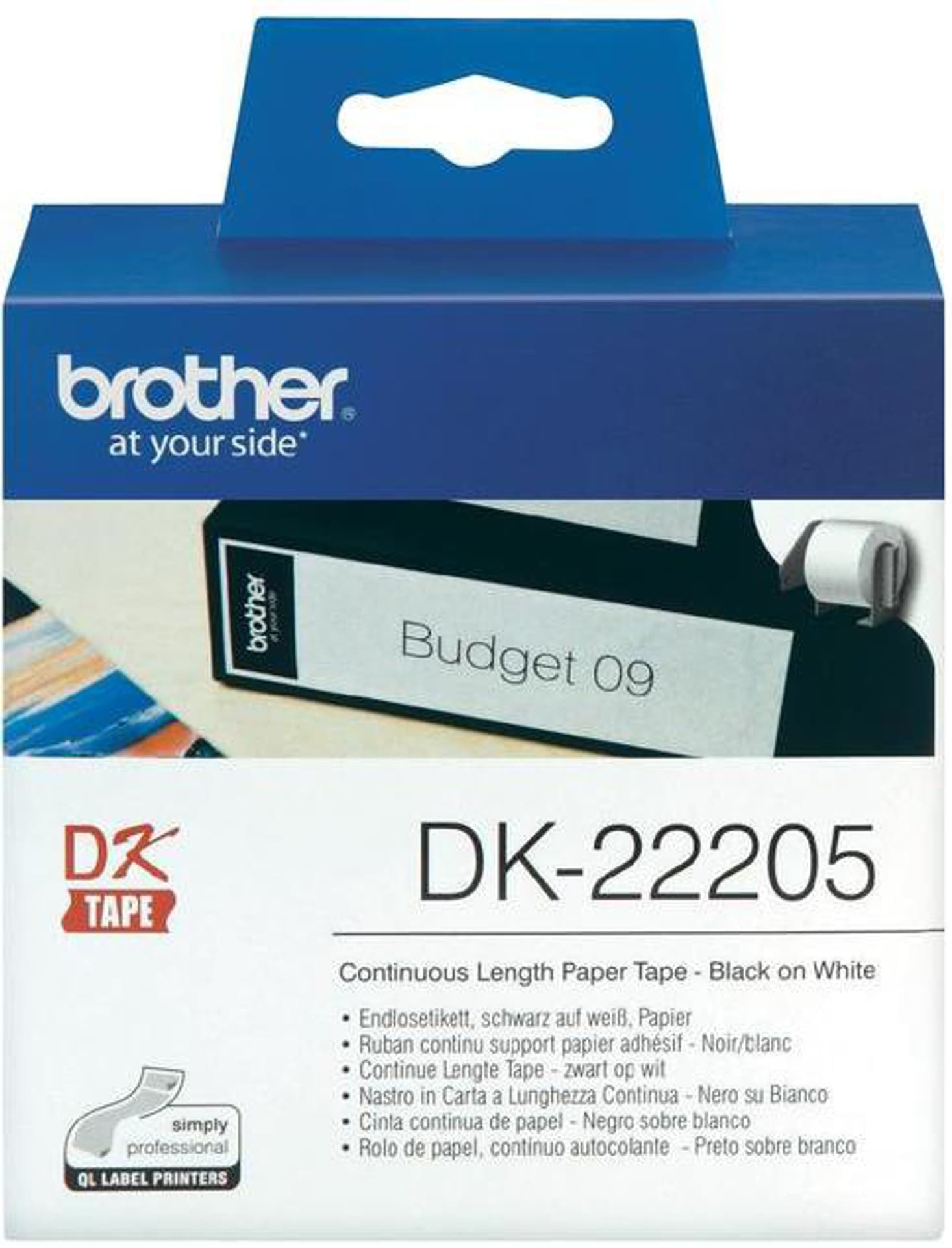 

Taśma BROTHER Papierowa Czarny DK-22205
