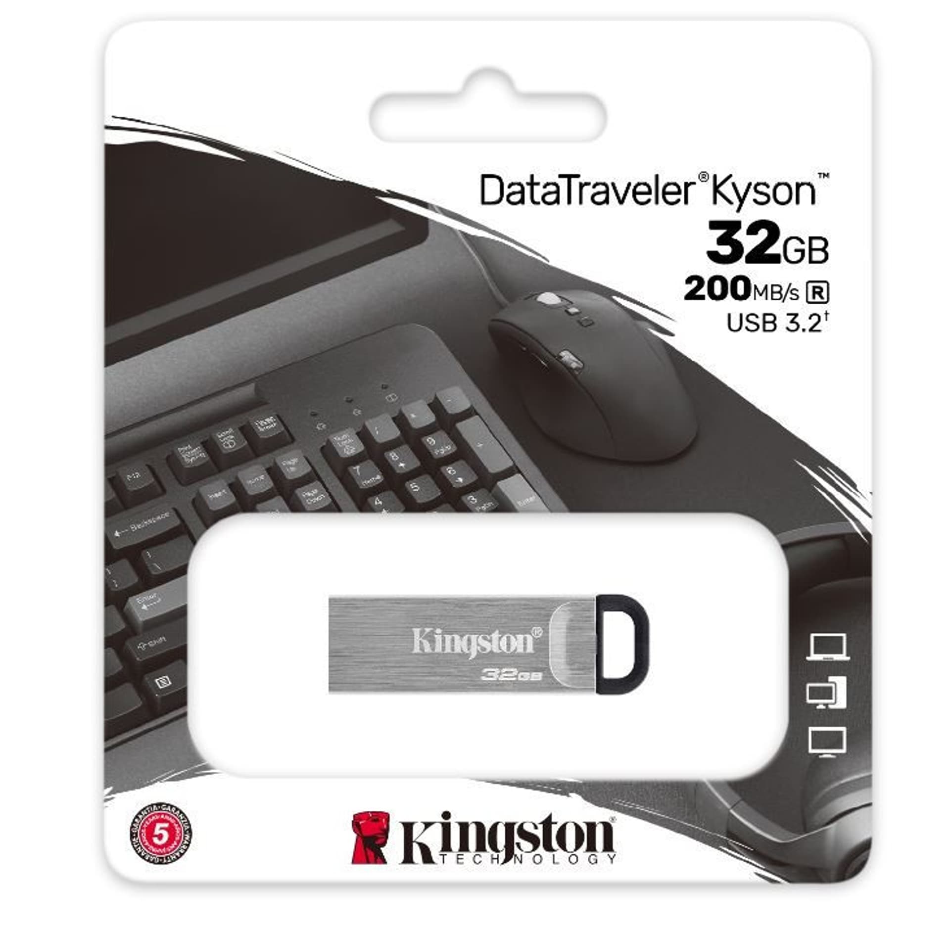 

Pendrive (Pamięć USB) KINGSTON 32 GB Srebrno-czarny, Pamięć usb) kingston 32 gb srebrno-czarn