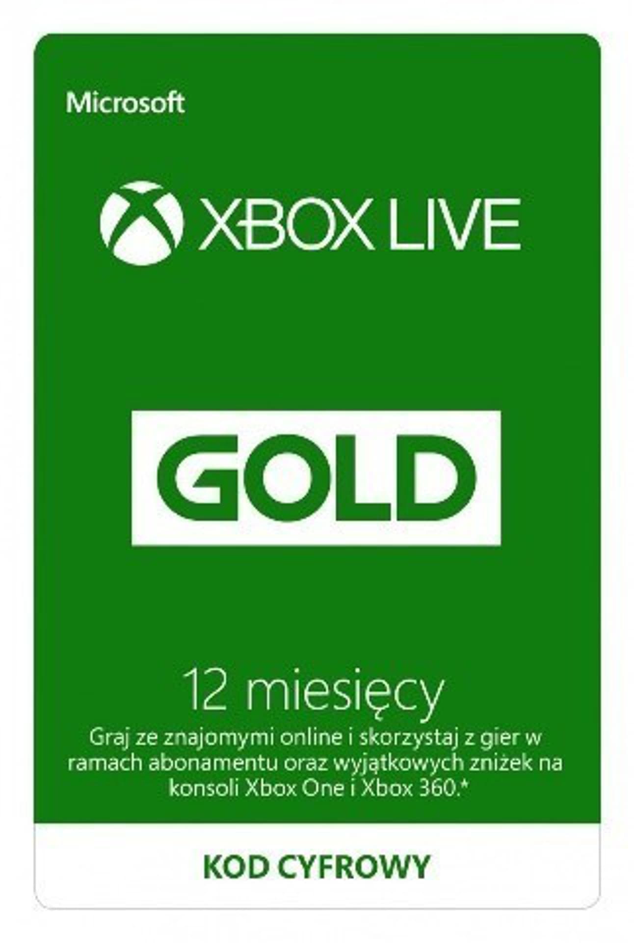 

Xbox Live Gold 12 miesięcy MICROSOFT S4T-00026