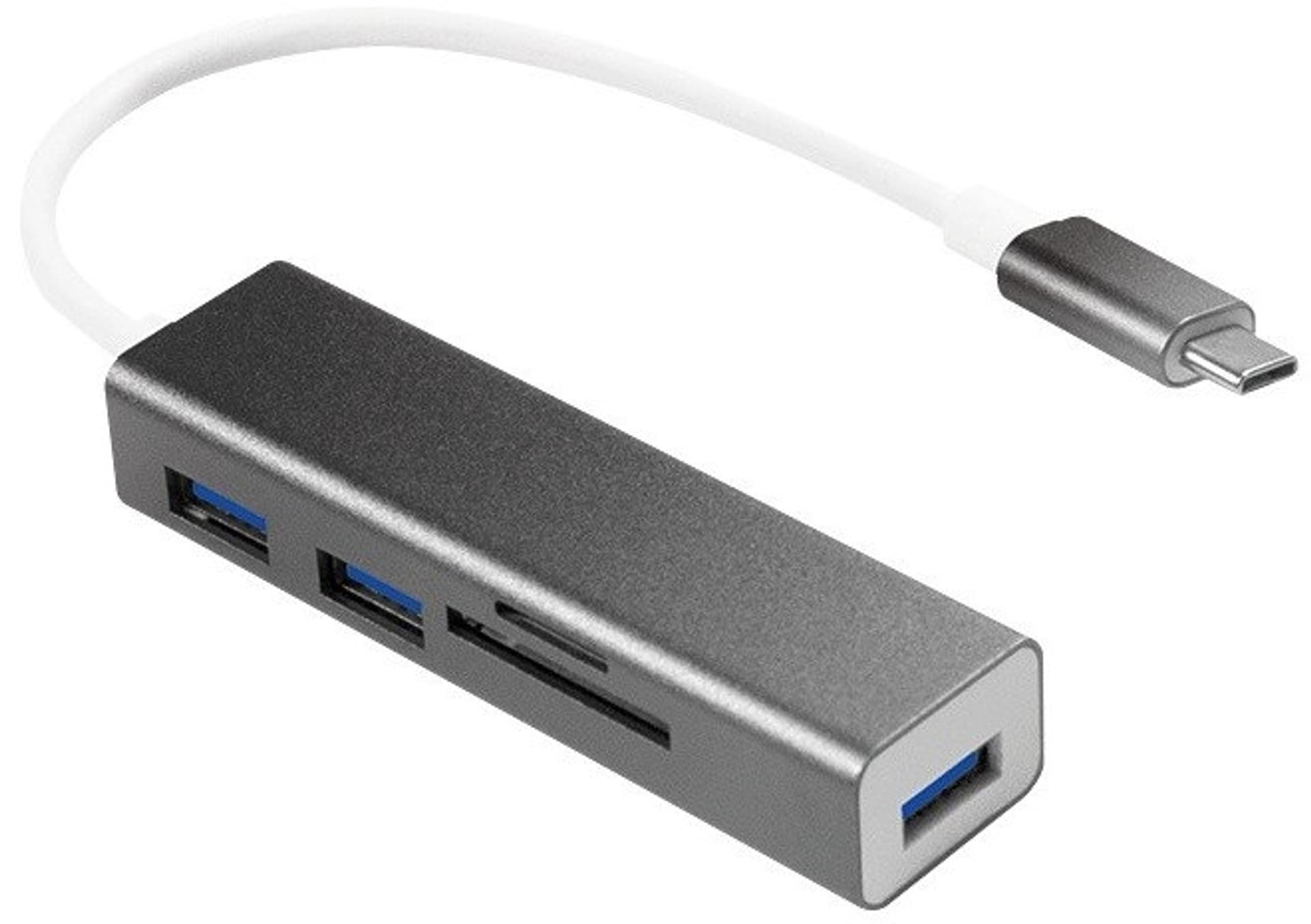 

Hub USB-C 3.0 3 porty z czytnikiem kart