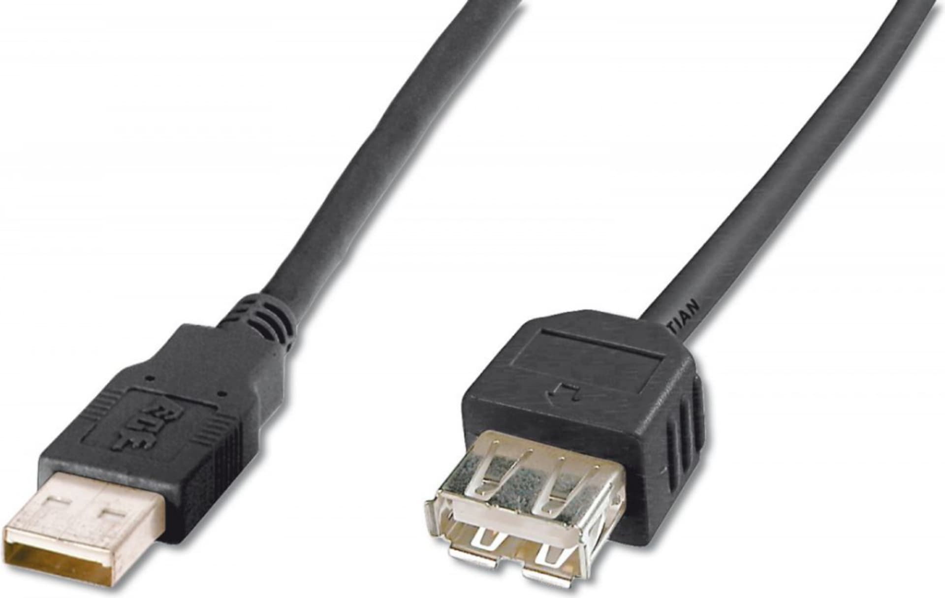 

Kabel przedłużający USB 2.0 Typ USB A/USB A, M/Ż czarny 1,8m AK-300200-018-S
