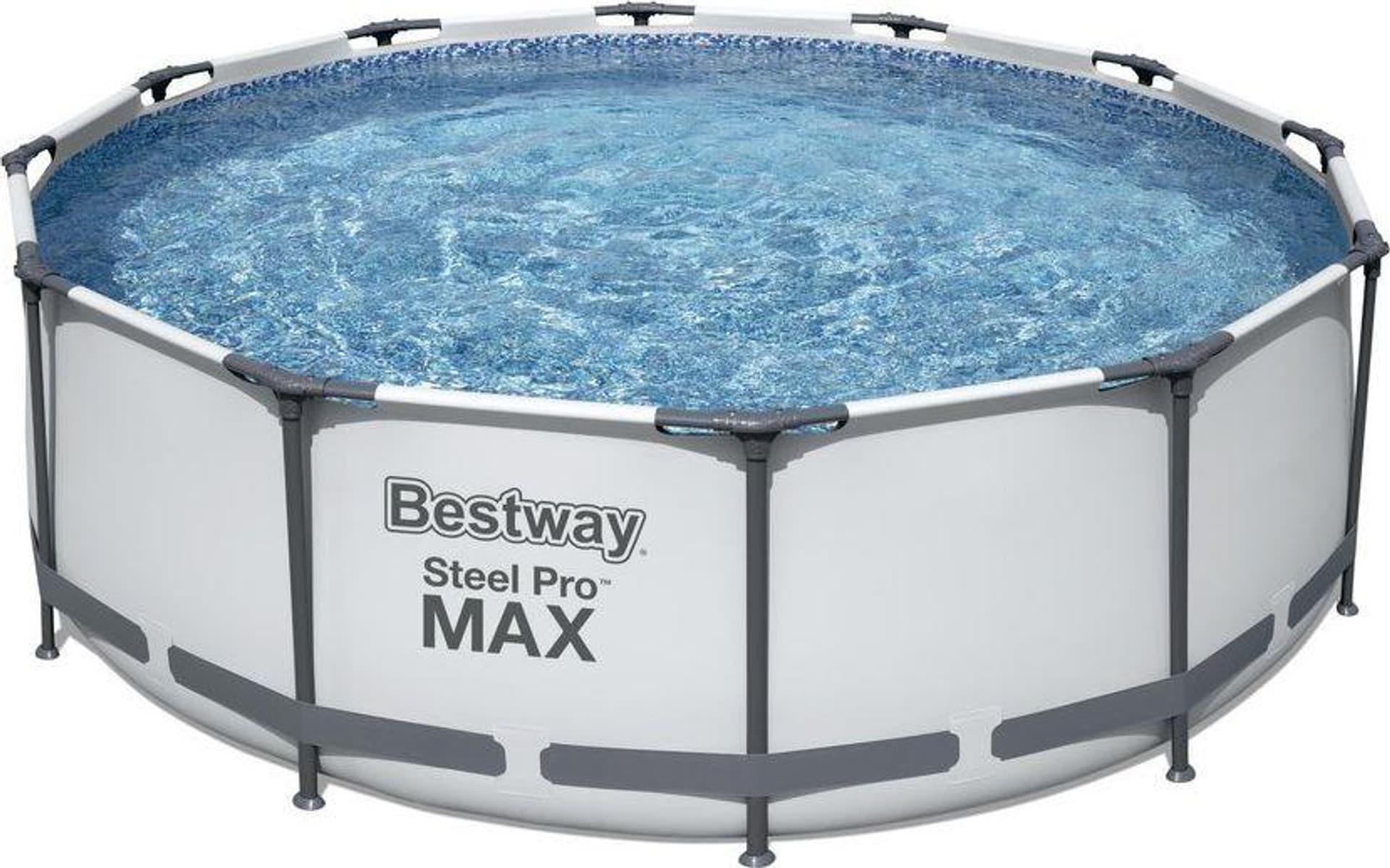 

Bestway 56418 Basen stelażowy Steel Pro Max okrągły z pompą filtracyjną i drabinką 3.66m x 1.00m