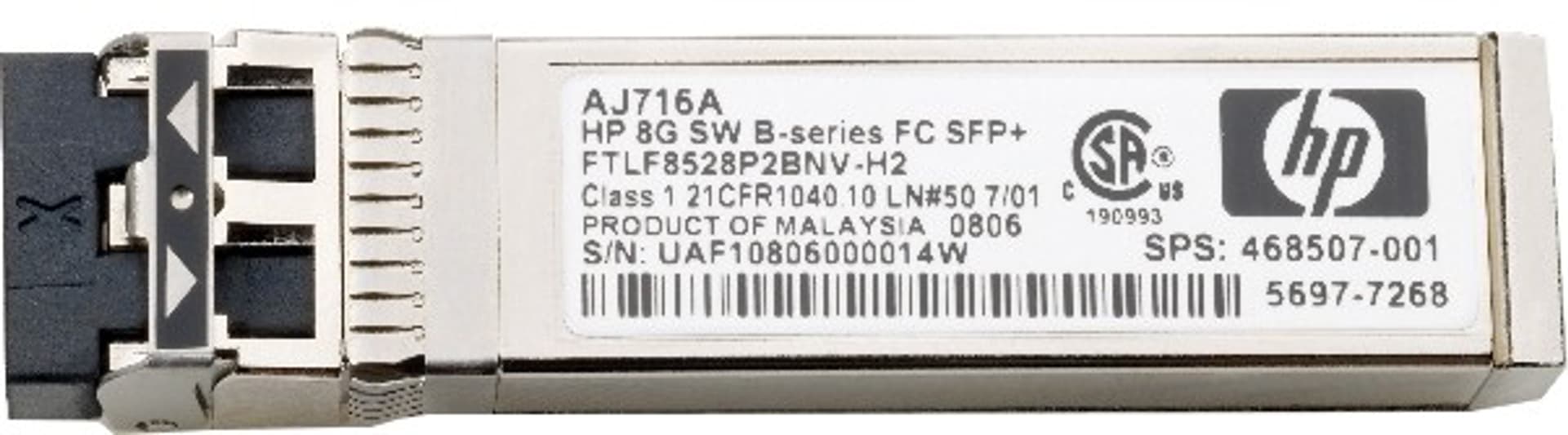 

Przełącznik Fibre Channel HP 8Gb Shortwave B-series Fibre Channel 1 Pack SFP+ Transceiver AJ716B