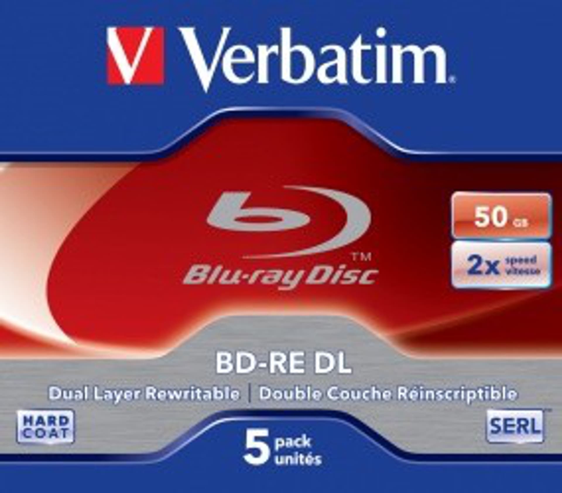 

BD-RE DL VERBATIM 50 GB 2x Jewel Case 5 szt.