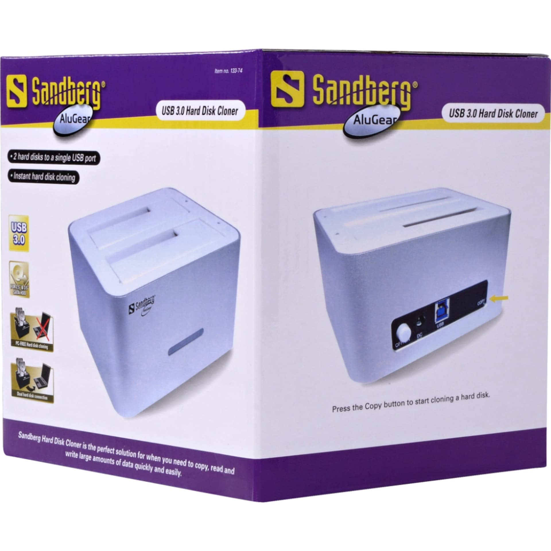 

Stacja dokująca do dysków SANDBERG USB 3.0 Hard Disk Cloner 133-74