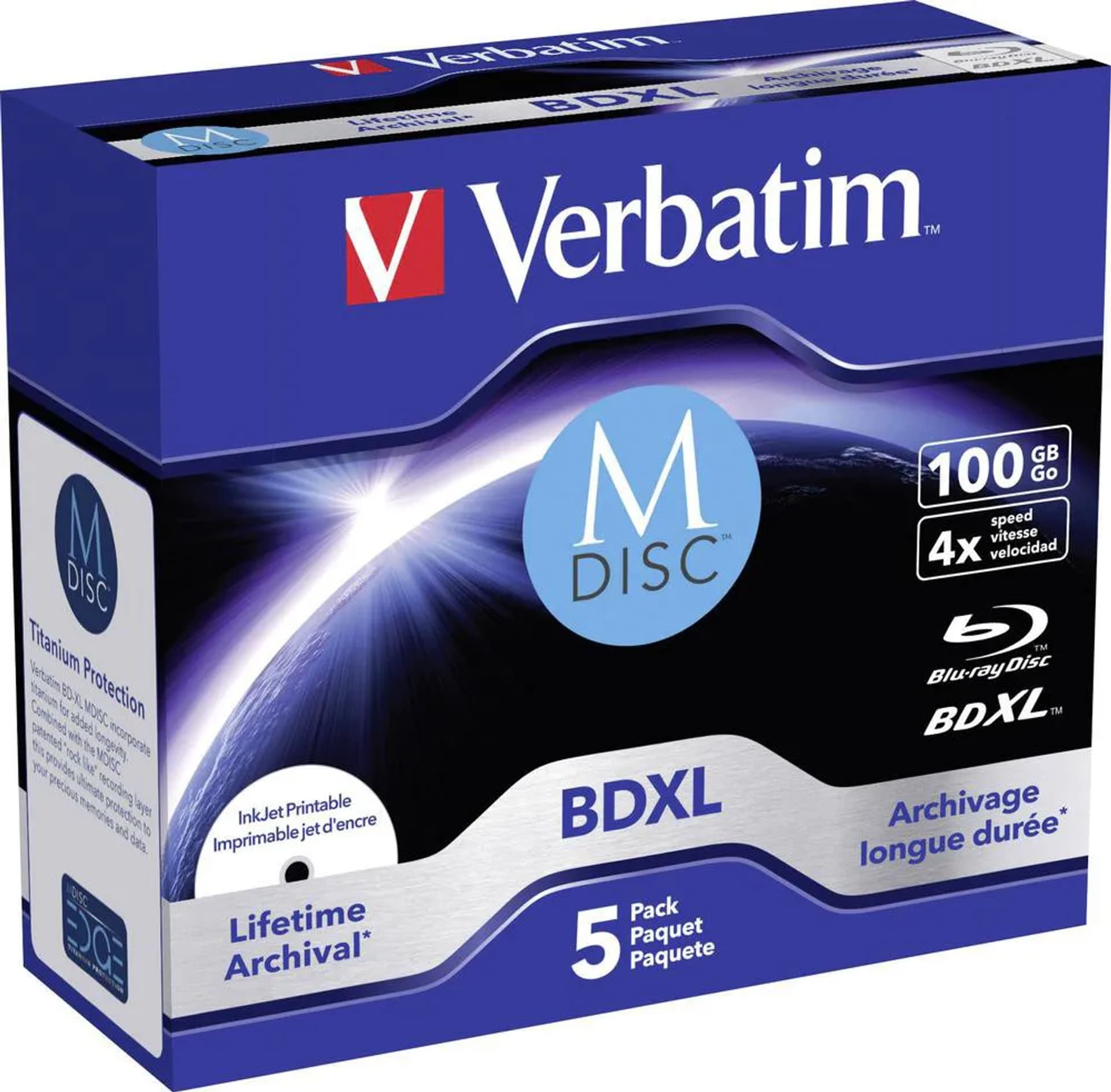 

BD-R VERBATIM 100 GB 4x Jewel Case 5 szt.