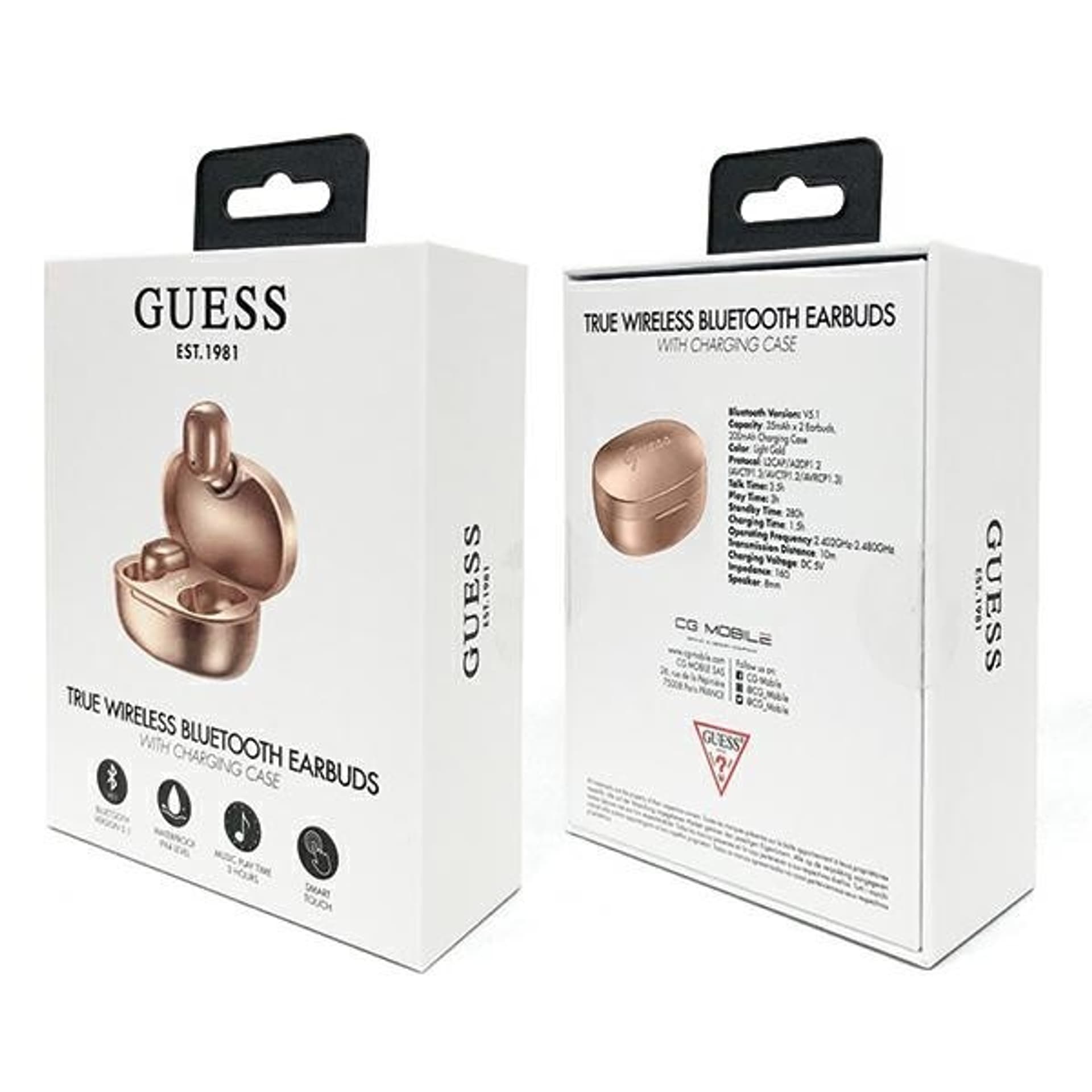

Guess słuchawki Bluetooth GUTWST30GO TWS + stacja dokująca złoty/gold