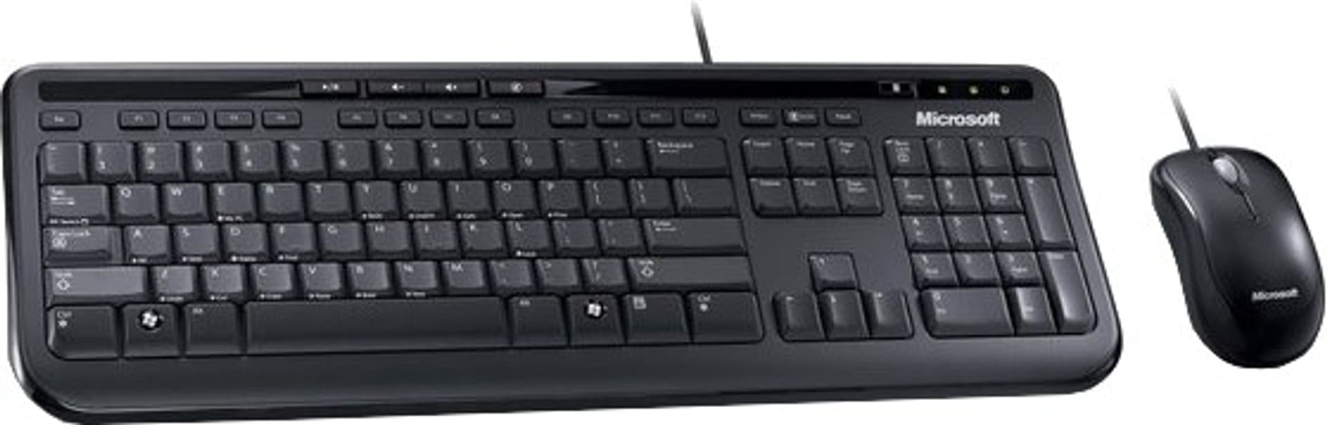 

Zestaw klawiatura + mysz membranowa Microsoft Wired Desktop 600 APB-00013 (USB 2.0; (US); kolor czarny; optyczna)