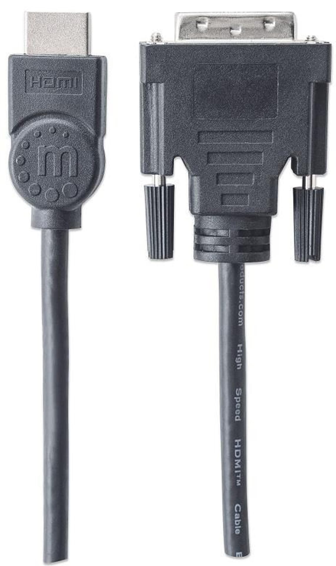 

MANHATTAN HDMI (męski) - DVI-D 24+1 (męski) 1.8 m 1.8m /s1x HDMI (wtyk) DVI-D 24+1 (męski)