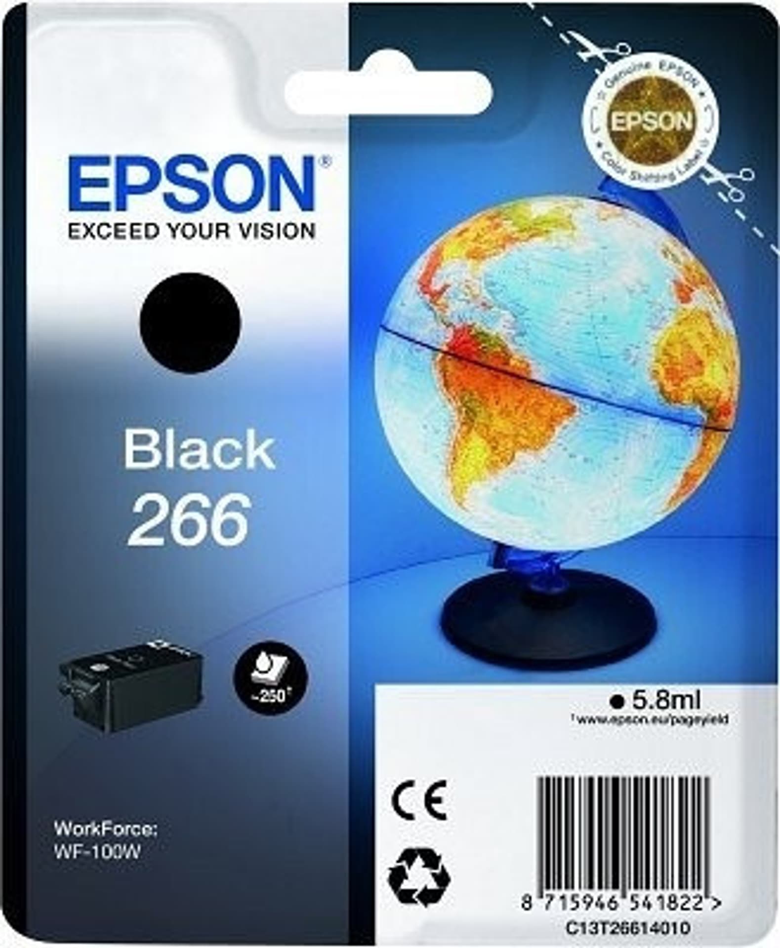 

Epson oryginalny ink / tusz C13T26614010, 266, black, 5,8ml, Epson WF-100W