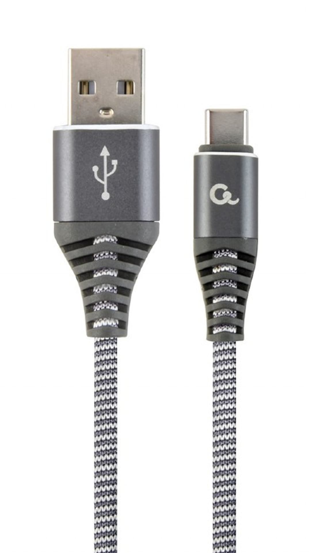 

Kabel USB 2.0 - typ C (AM/CM) oplot tekstylny 1m grafitowo-biały Gembird, Am/cm) oplot tekstylny 1m grafitowo-biały gembir