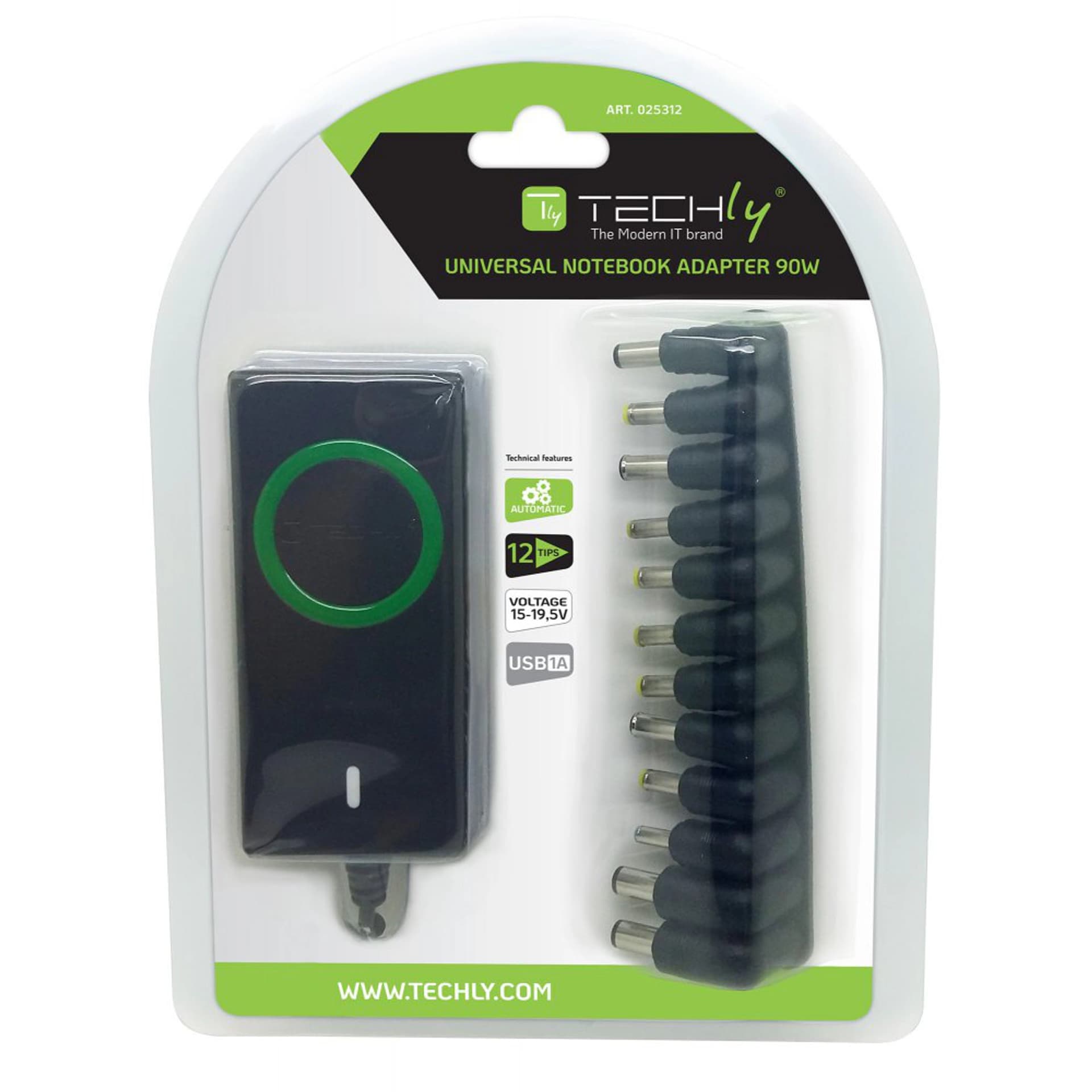 

IPW-NTS90WTY Zasilacz sieciowy TECHLY 90W Wymienne końcówki 15V