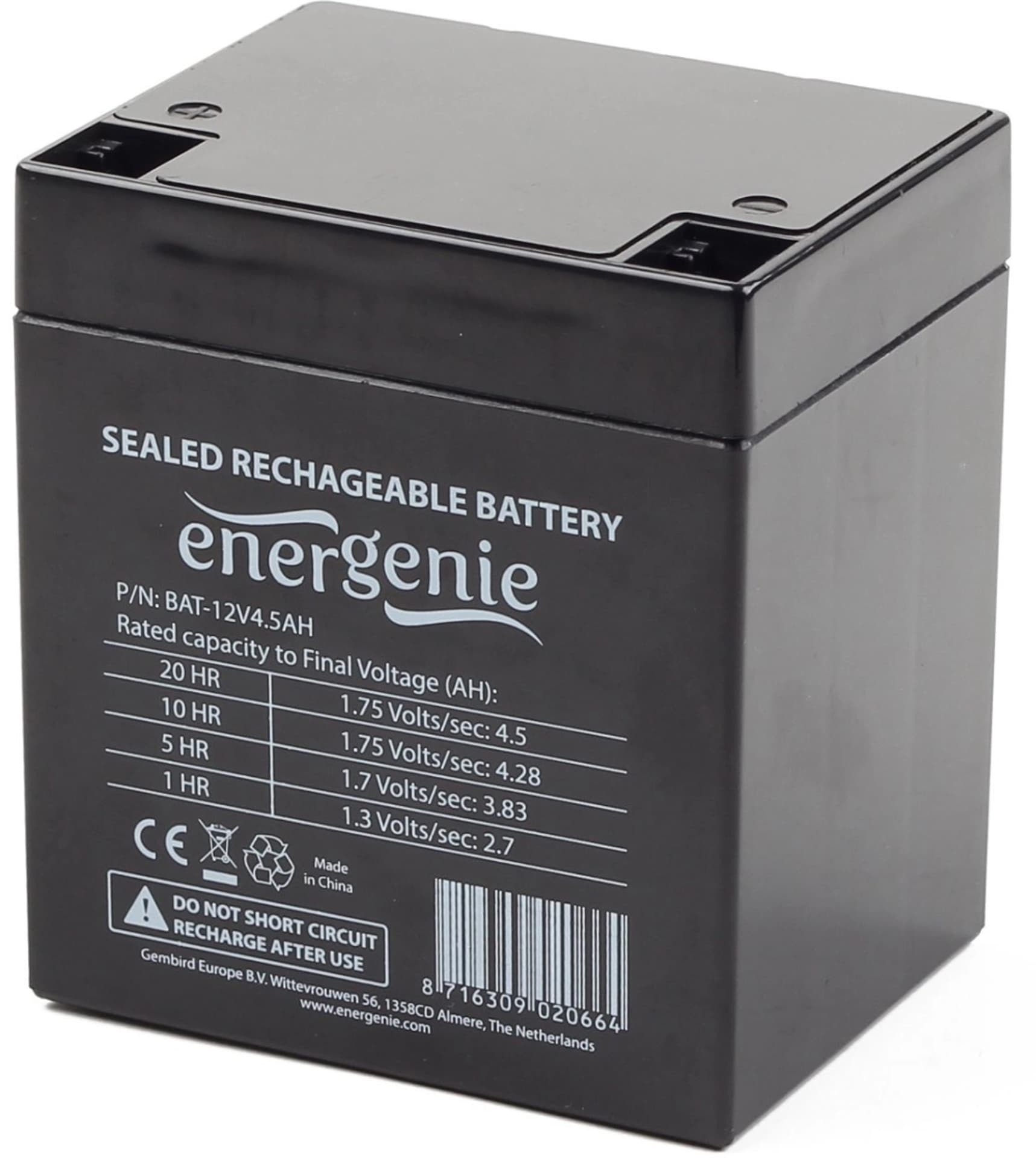 

Akumulator uniwersalny GEMBIRD BAT-12V4.5AH