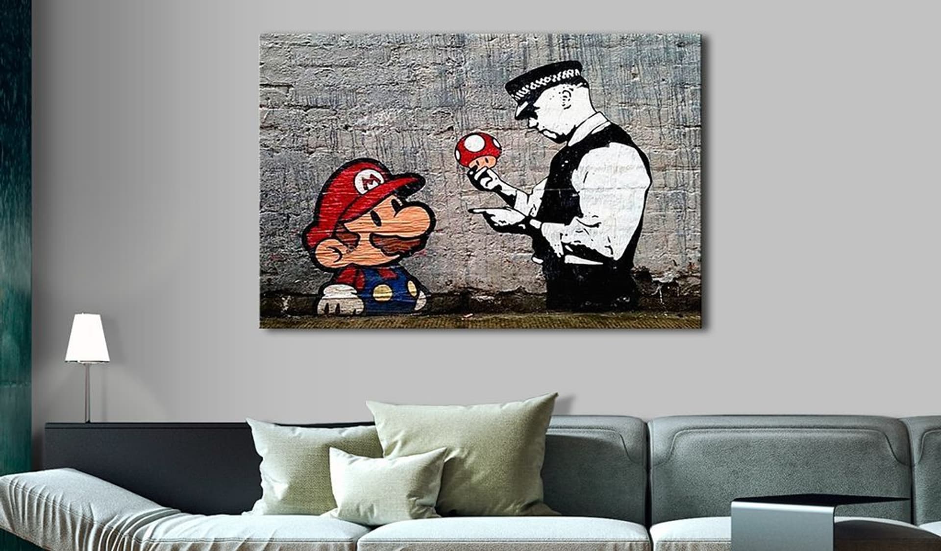 

Obraz - Mario and Cop by Banksy (rozmiar 60x40)